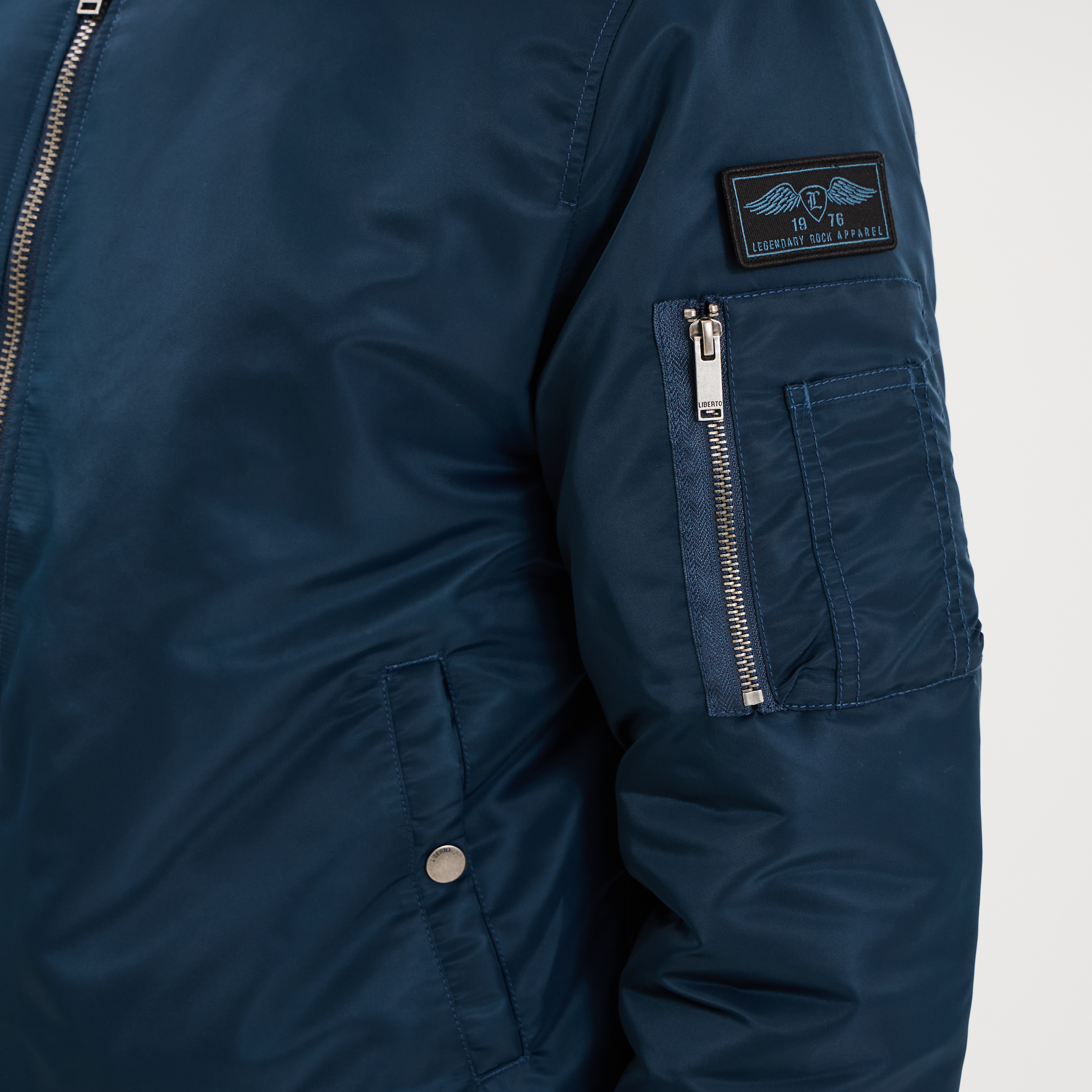 Blouson bomber d&eacute;perlant Liberto bleu marine homme