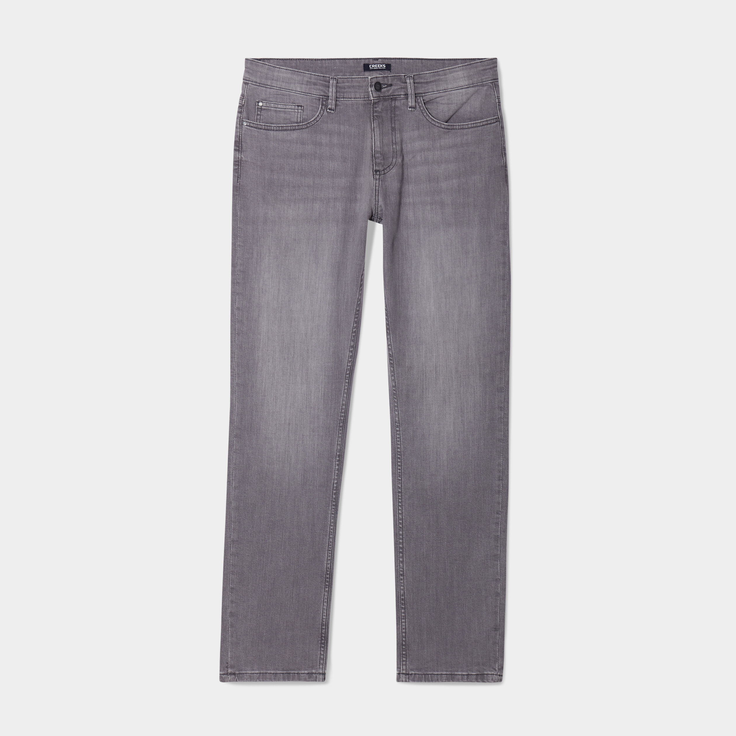 Jeans regular 5 poches denim gris homme