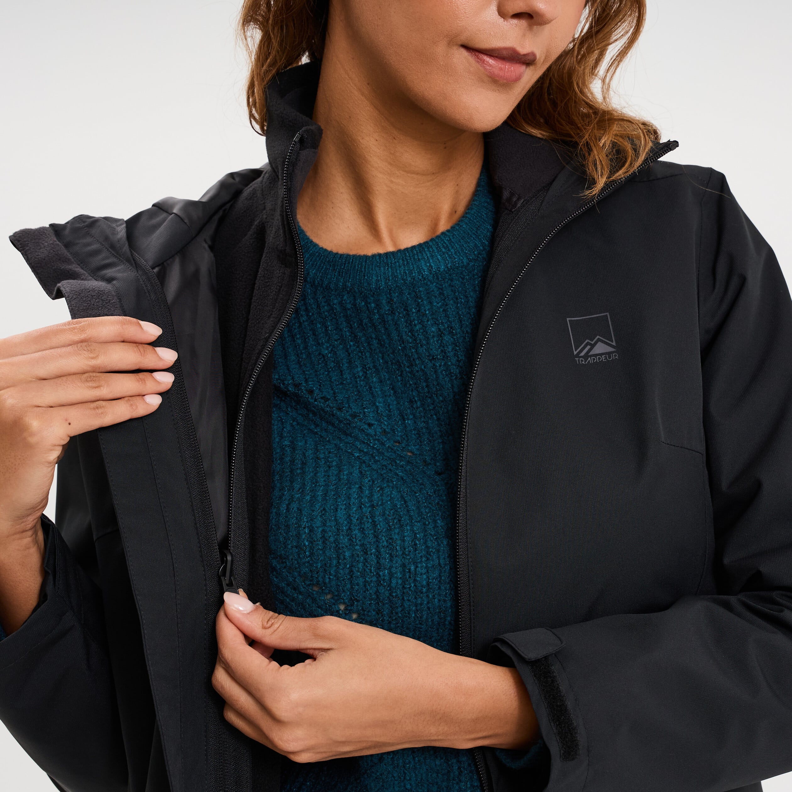 Parka 3-en-1 chaude et imperm&eacute;able noir femme