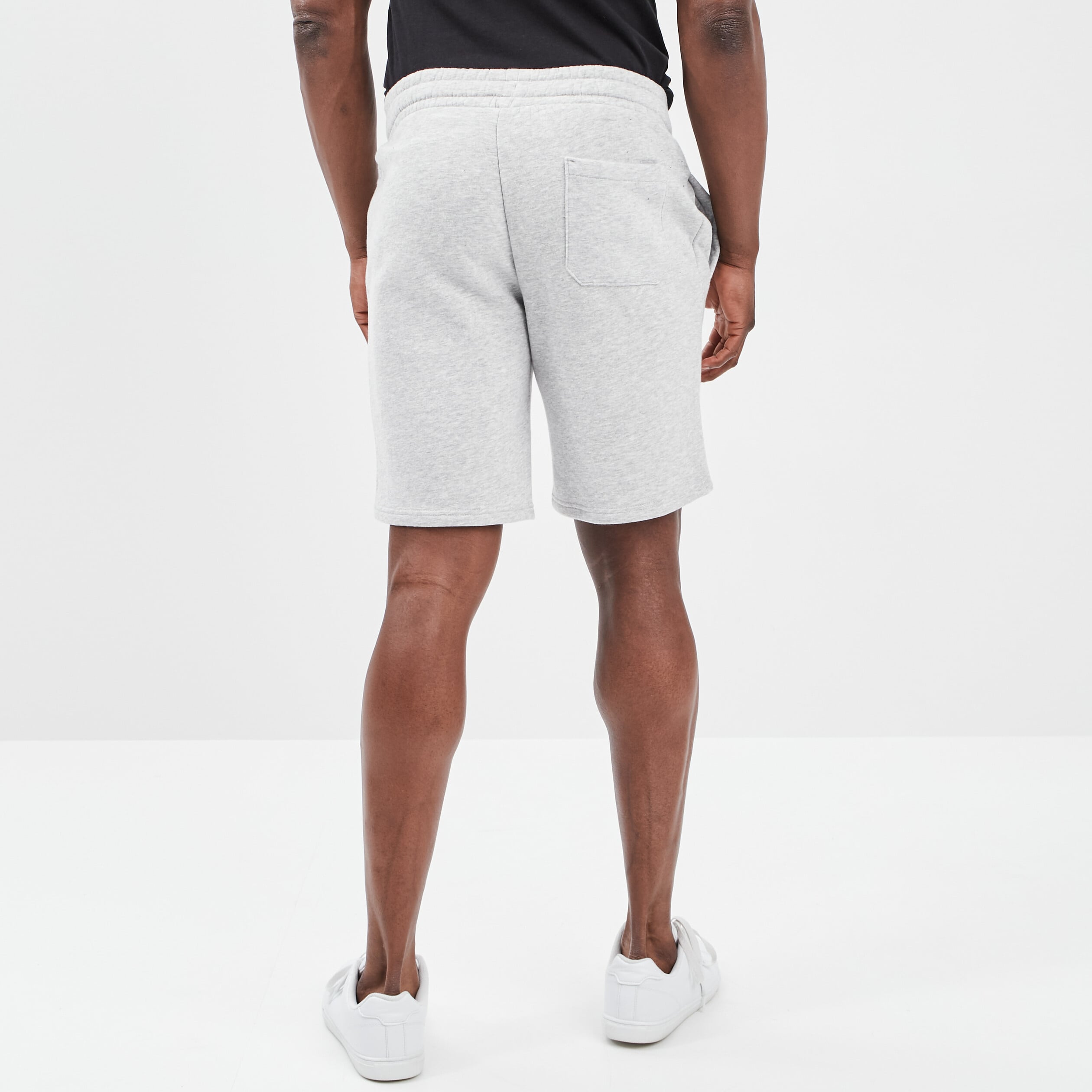 Short jogging molleton droit gris clair homme