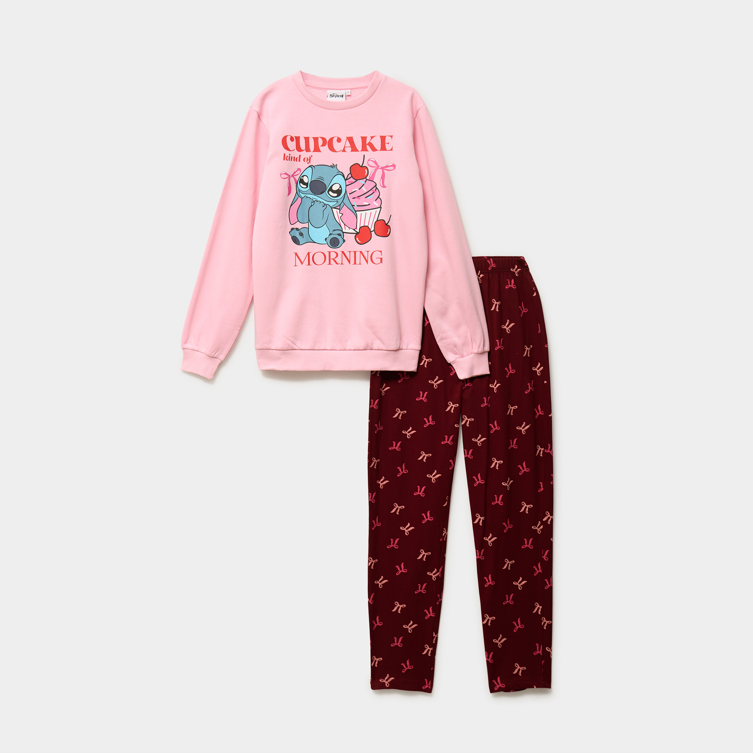 Ensemble pyjama 2 pi&egrave;ces Stitch rose femme