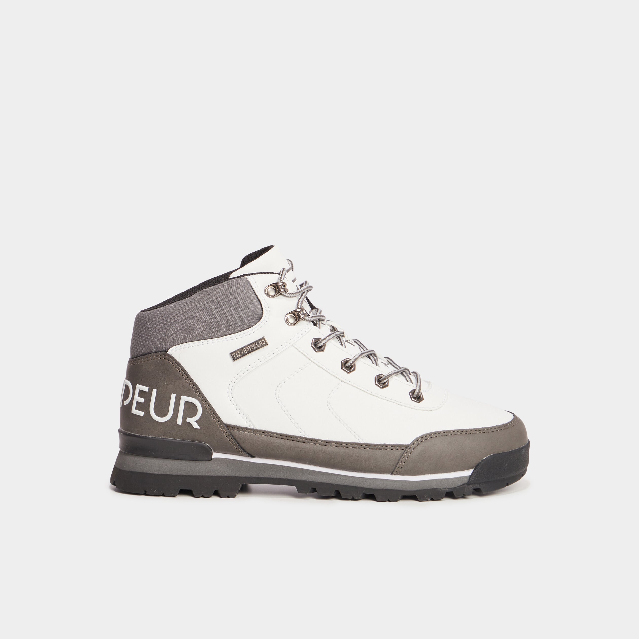 Bottines montantes semelles crant&eacute;es blanc homme