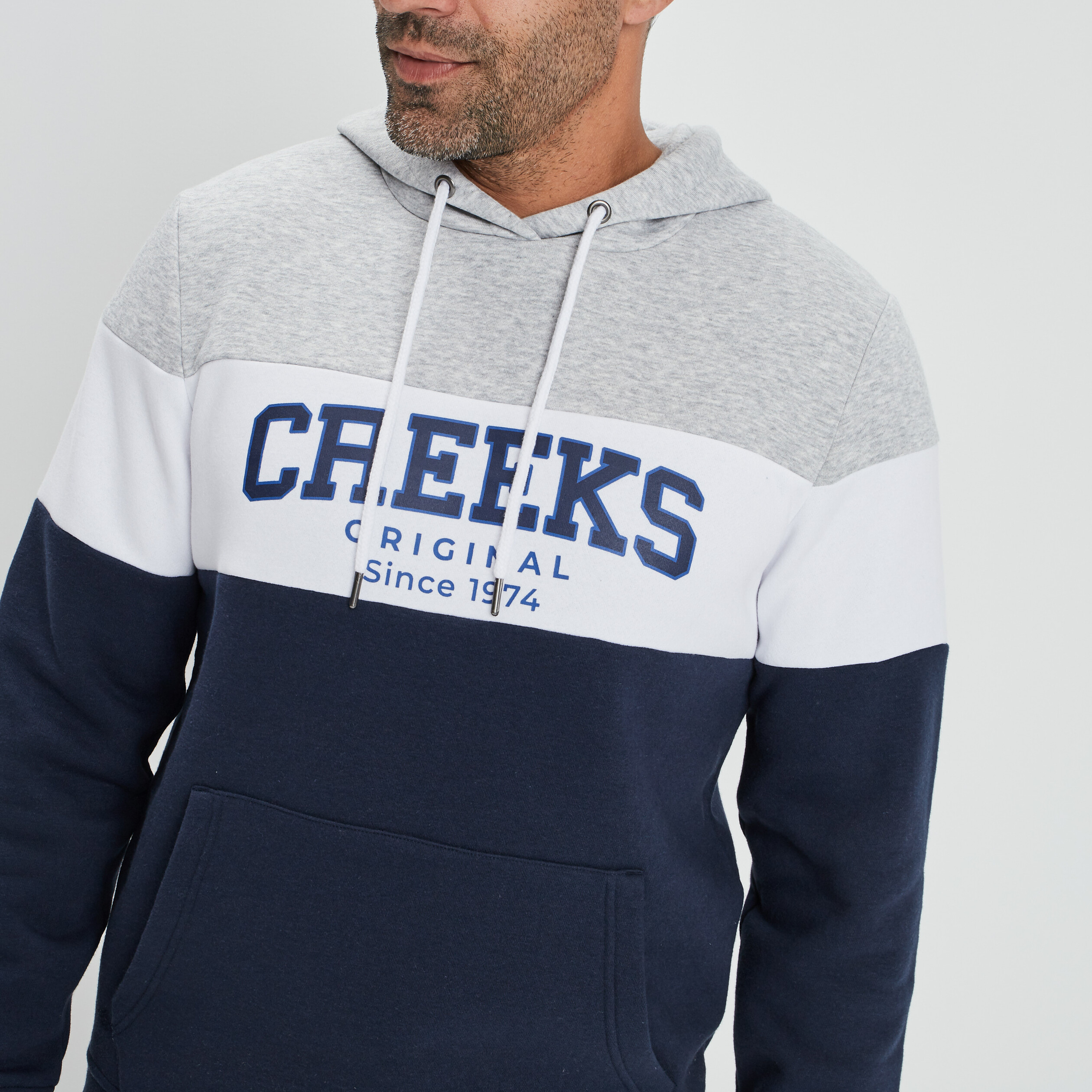 Sweat à capuche hoodie Creeks gris homme