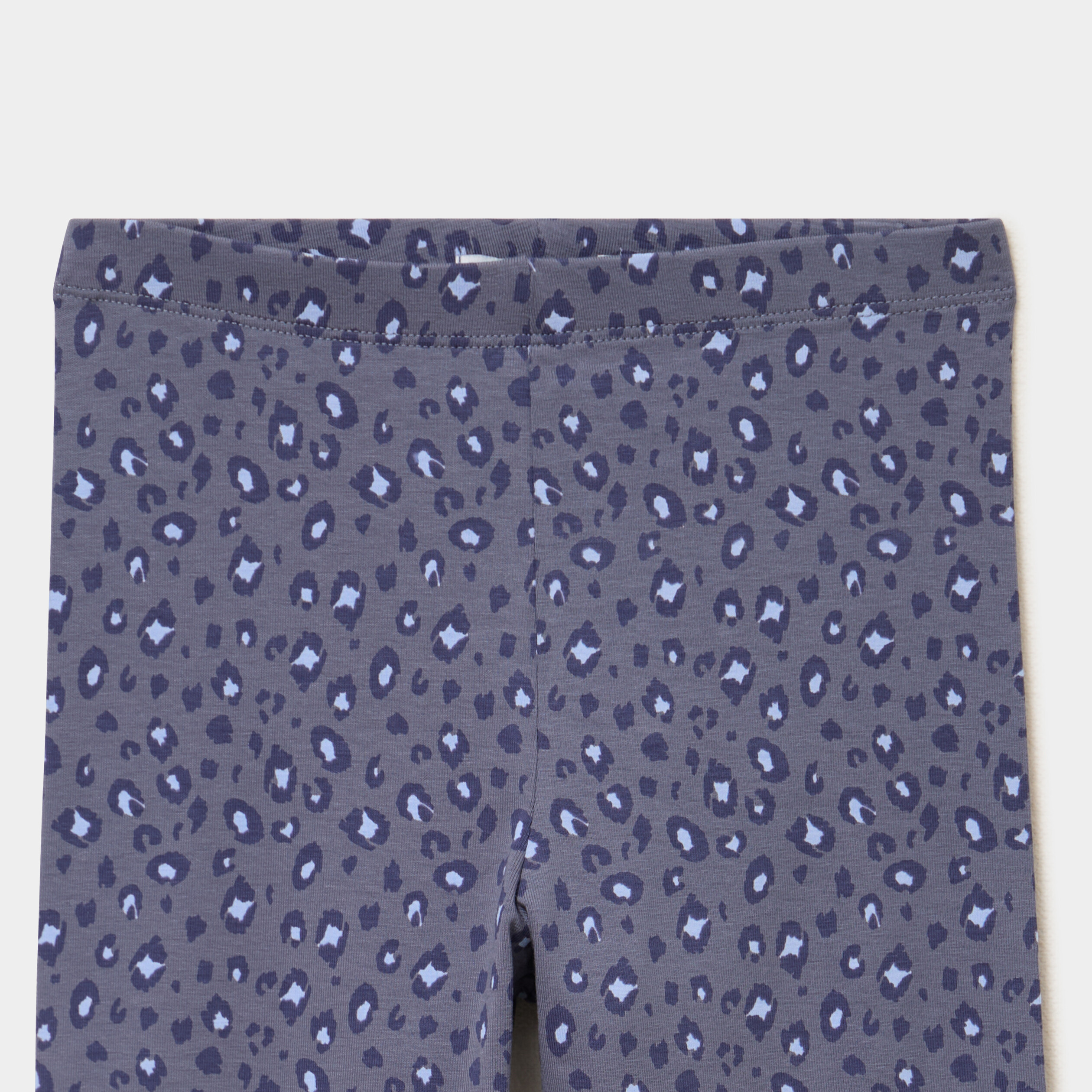 Legging taille &eacute;lastiqu&eacute;e coton bleu gris fille