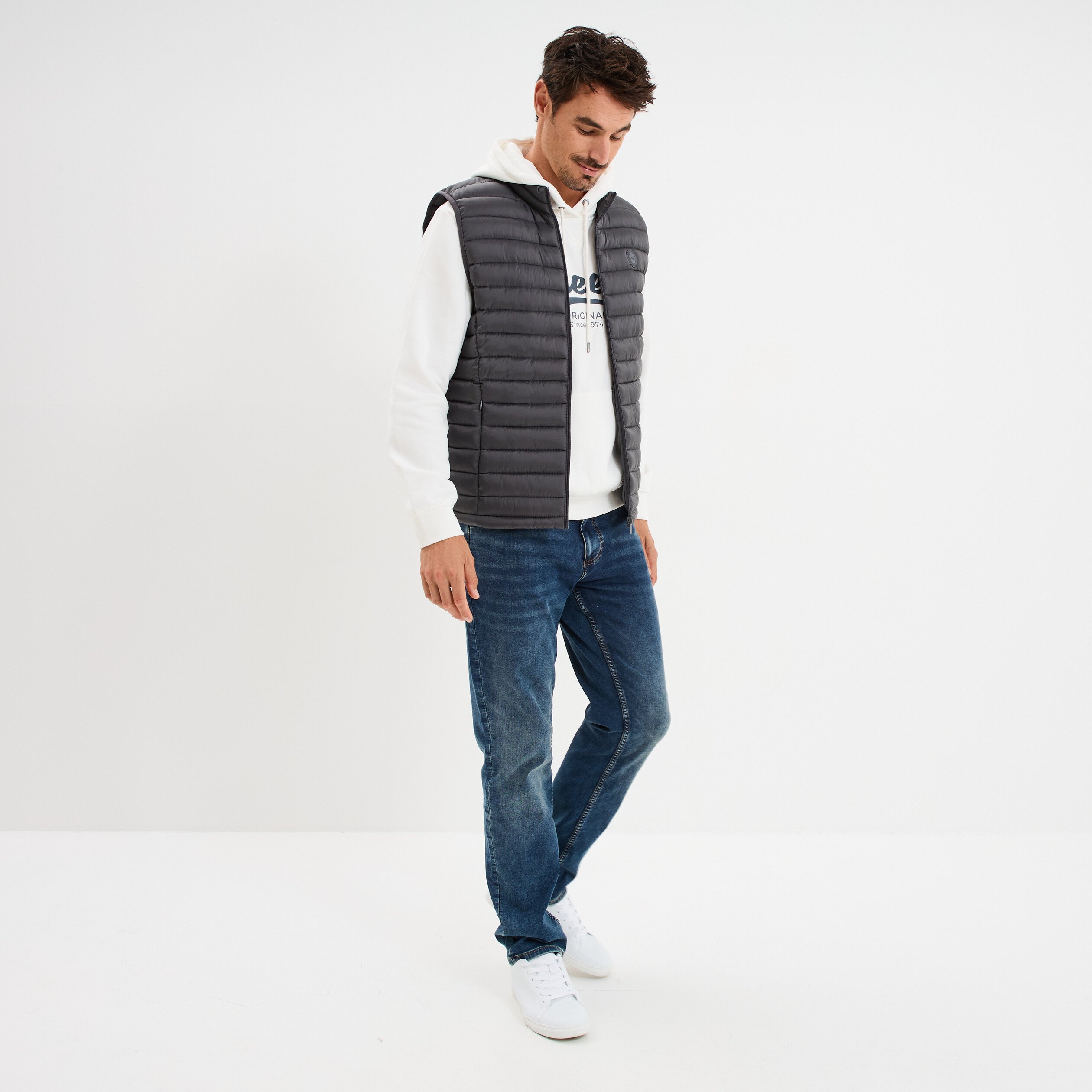 sweat a capuche hoodie 1 poche blanc homme Sweat à capuche hoodie 1 poche blanc homme