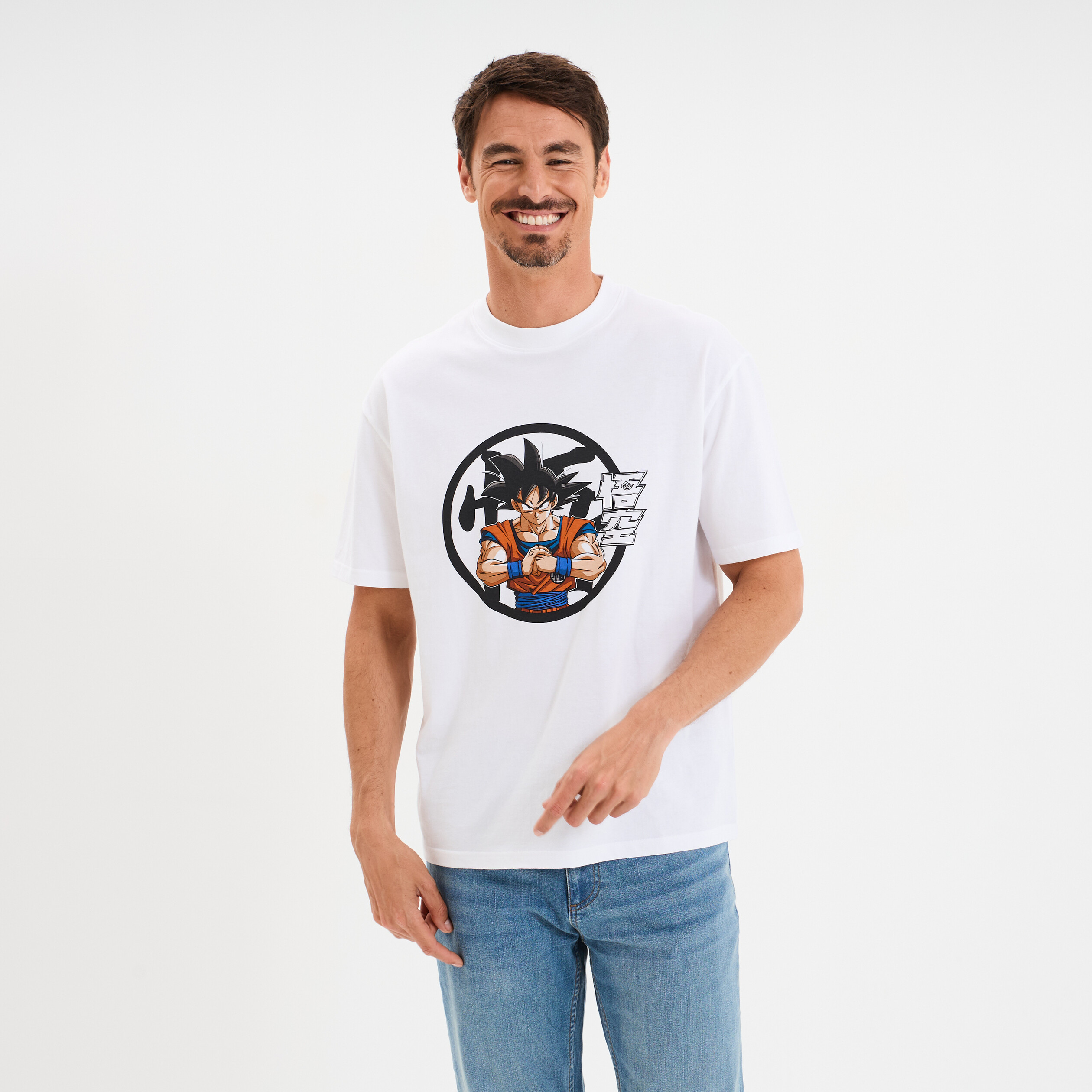 t shirt manches courtes dragon ball z blanc homme T-shirt manches courtes Dragon Ball Z blanc homme