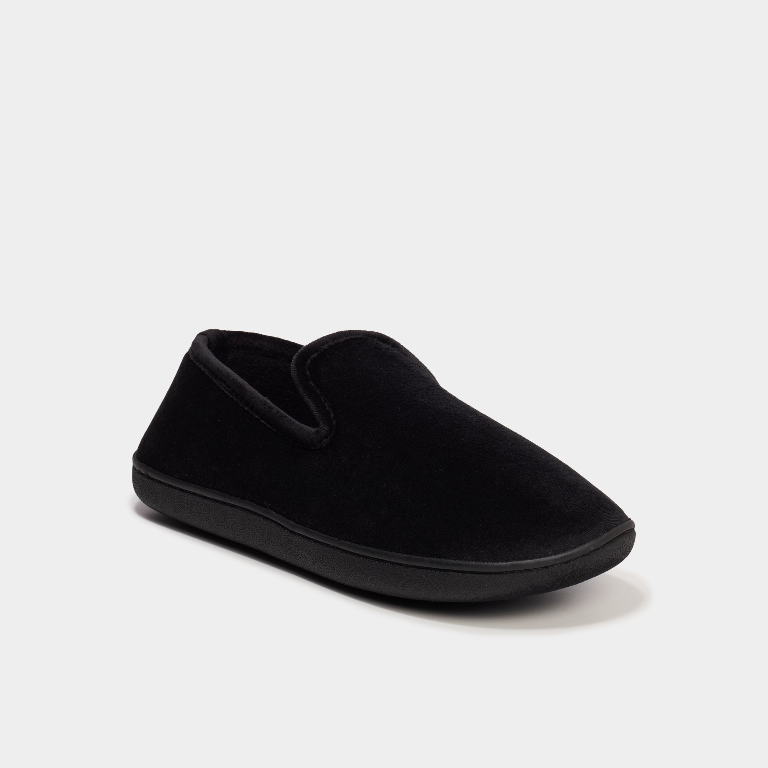 Pantoufles &agrave; bord rond et semelle plate noir homme