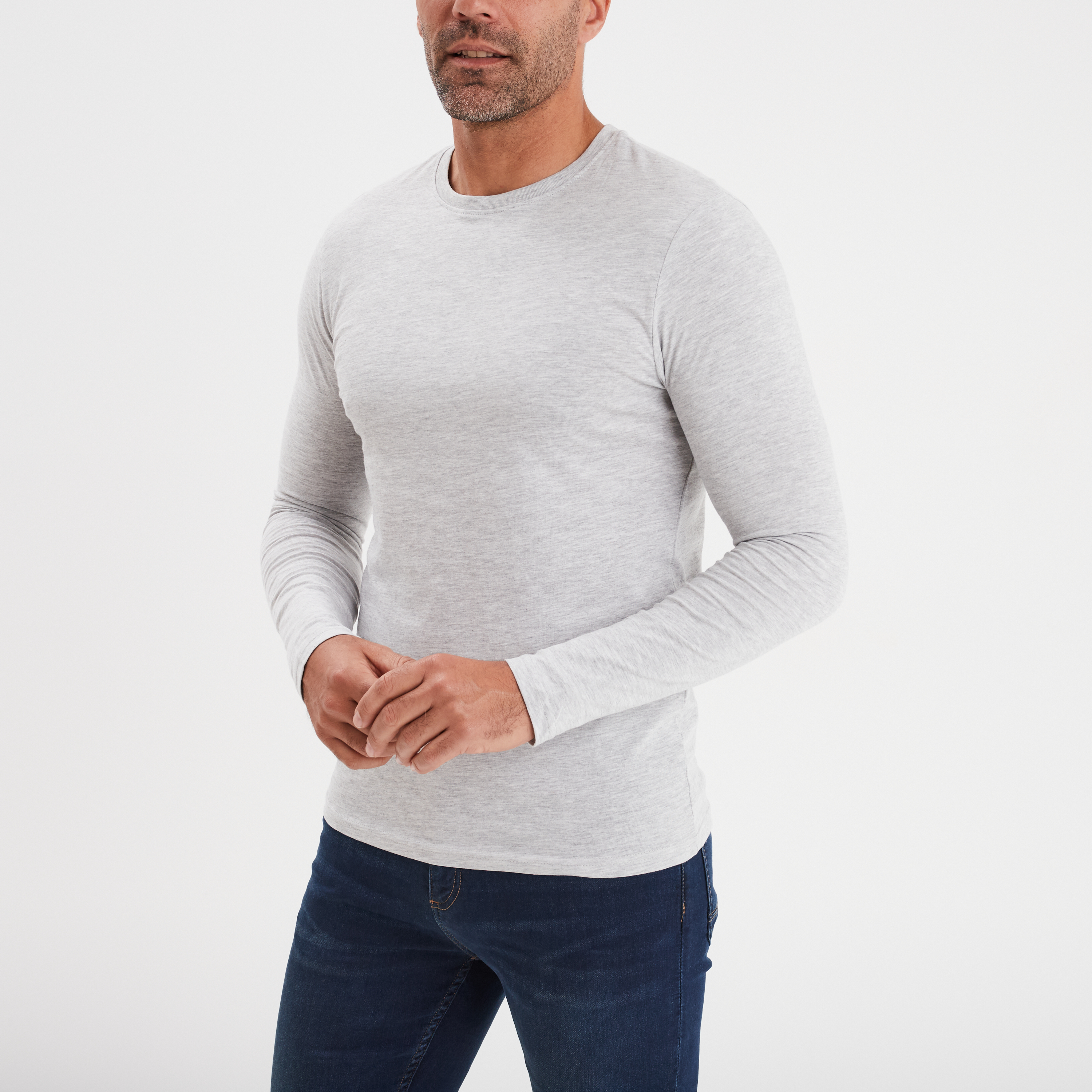 t shirt manches longues gris homme T-shirt manches longues gris homme
