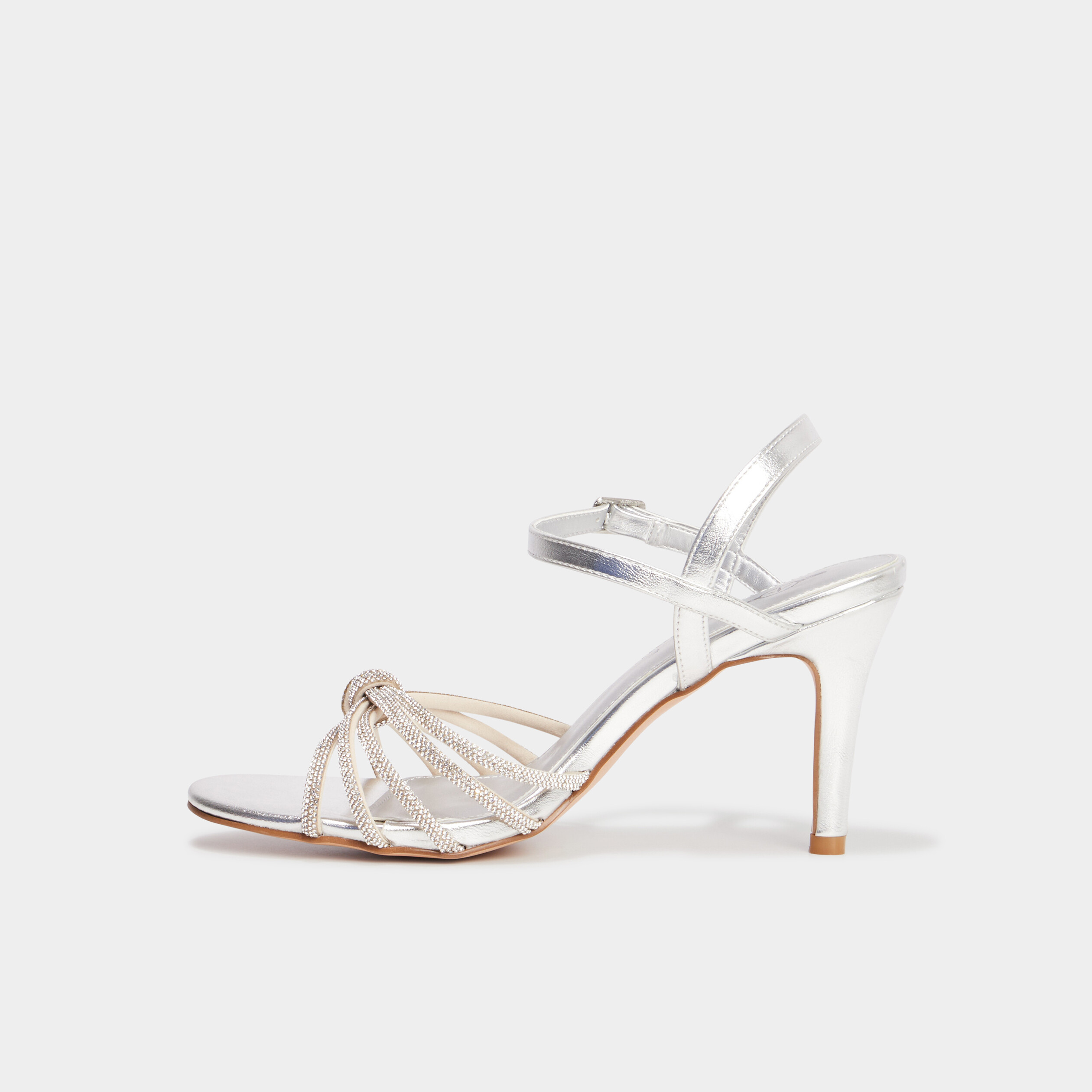 sandales metallisees a talons mosquitos gris argent femme Sandales métallisées à talons Mosquitos gris argent femme