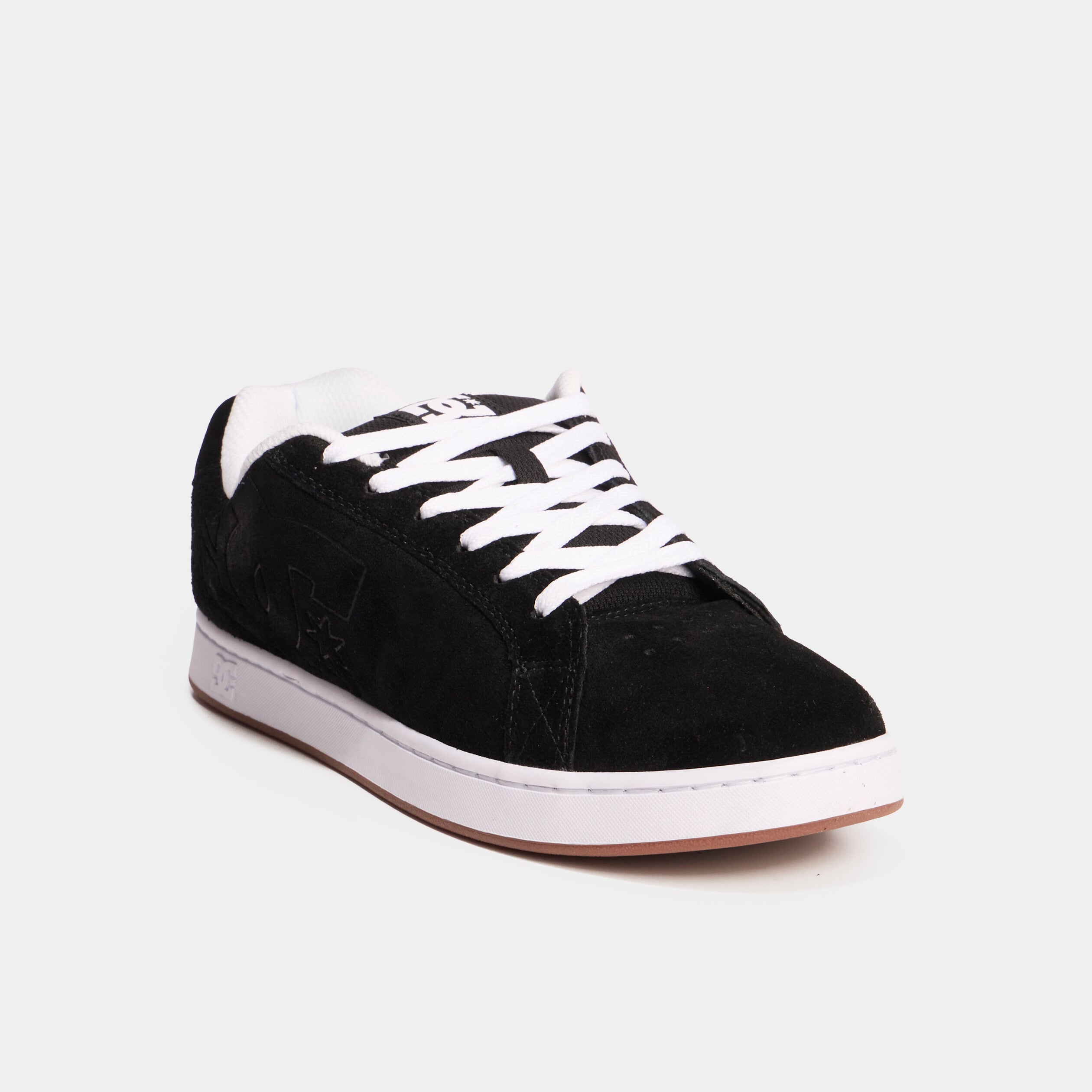 Tennis basses en cuir &agrave; lacets noir homme