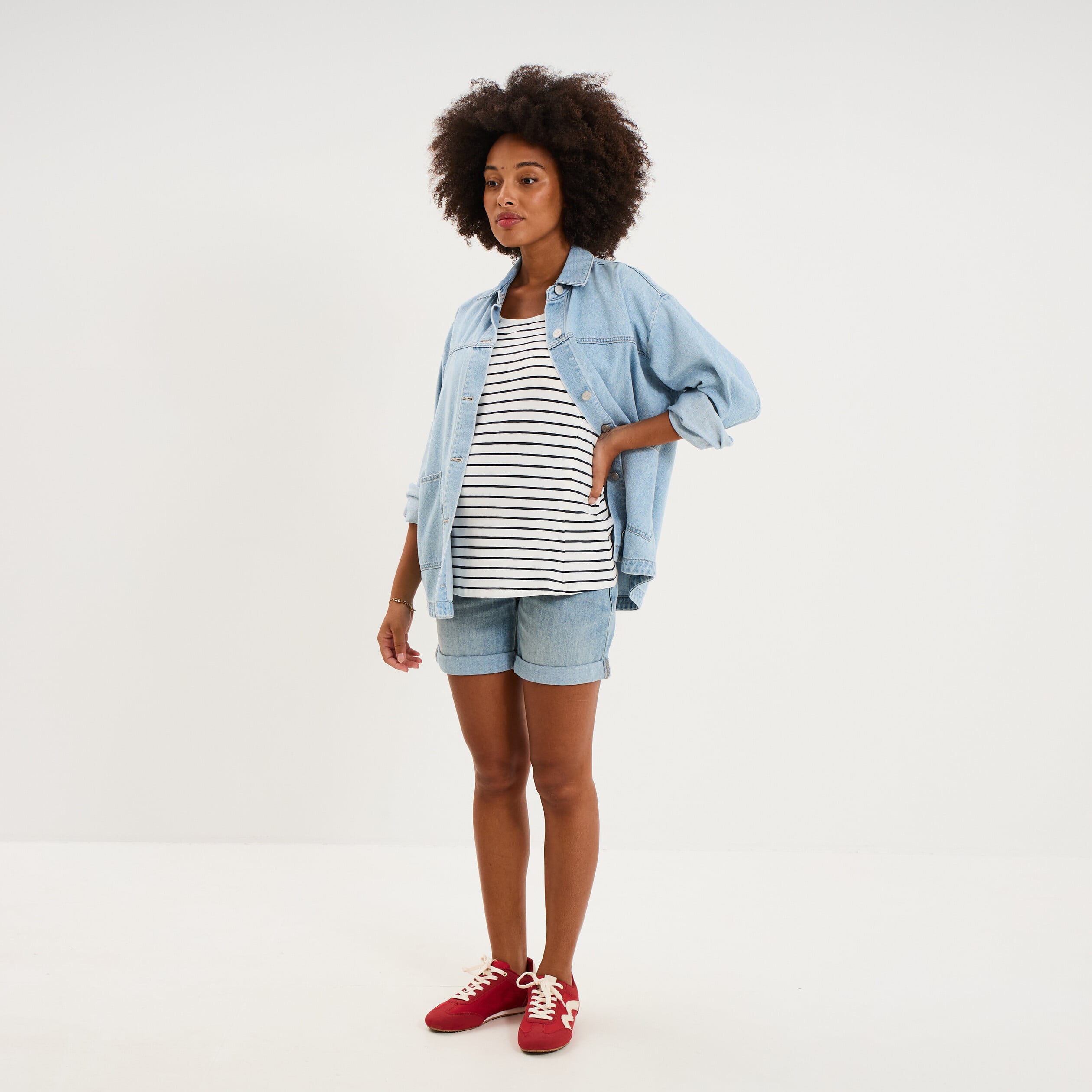 T-shirt allaitement manches courtes ecru femme maternit&eacute;
