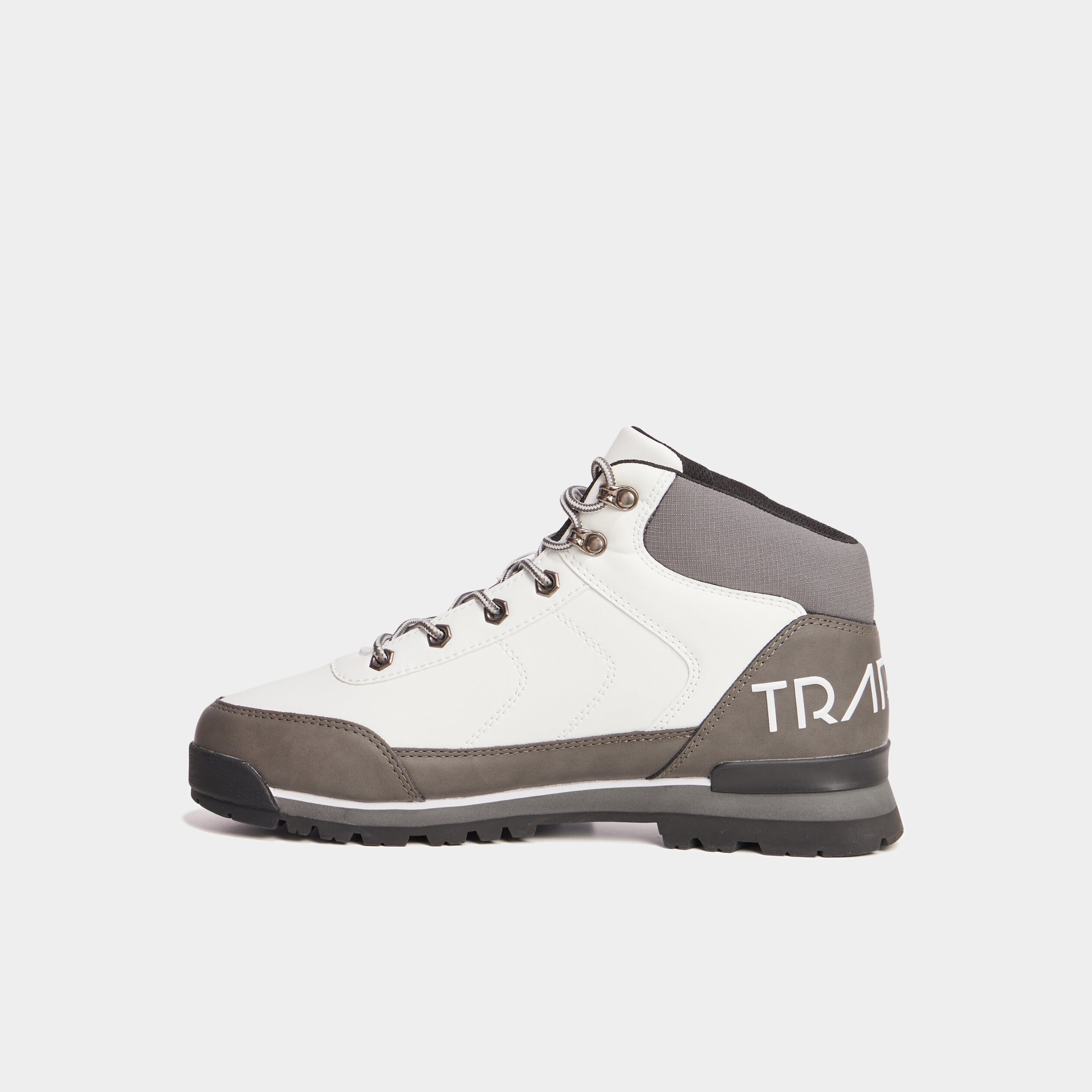 Bottines montantes semelles crant&eacute;es blanc homme