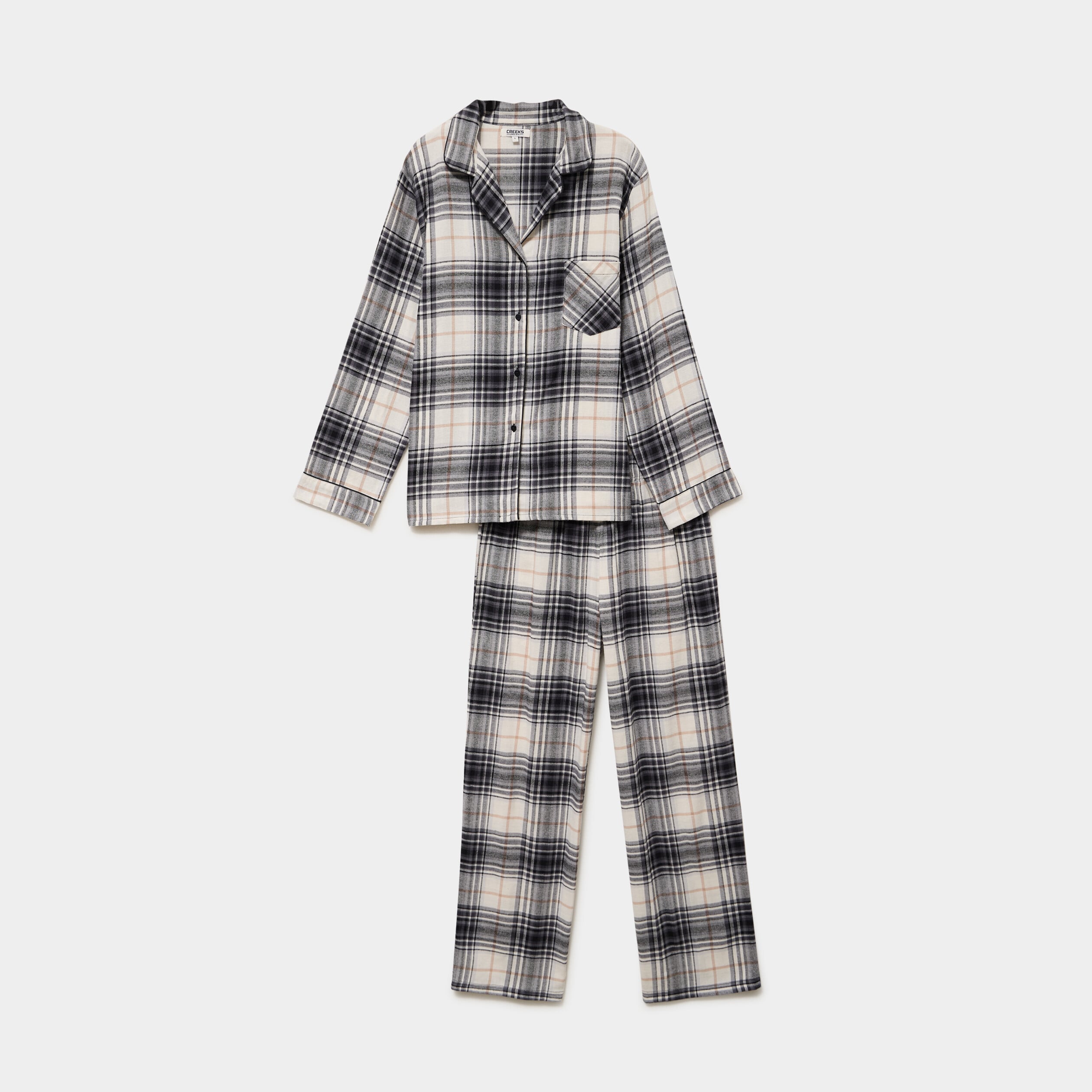 Ensemble pyjama chemise et pantalon blanc femme