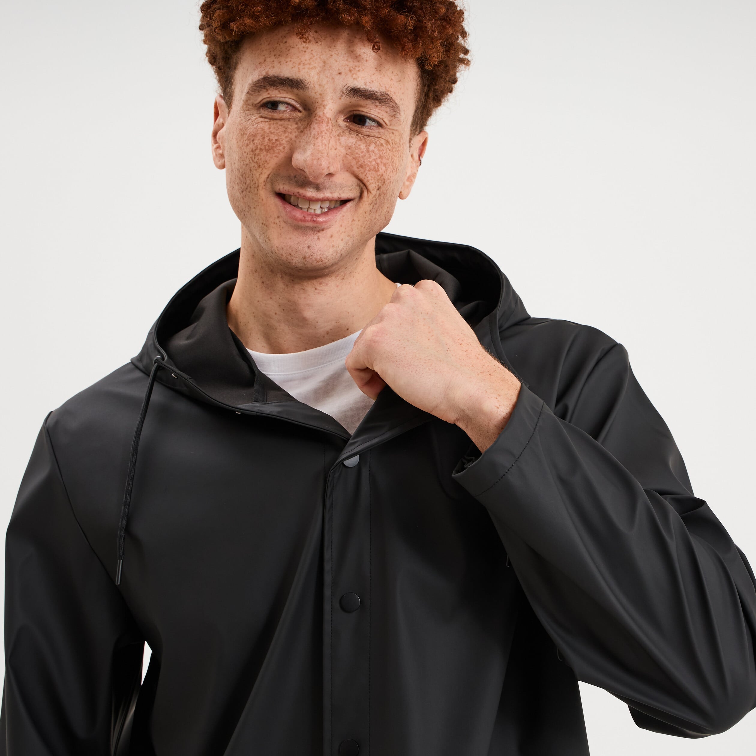 Parka imperm&eacute;able coupe-vent &agrave; capuche noir homme