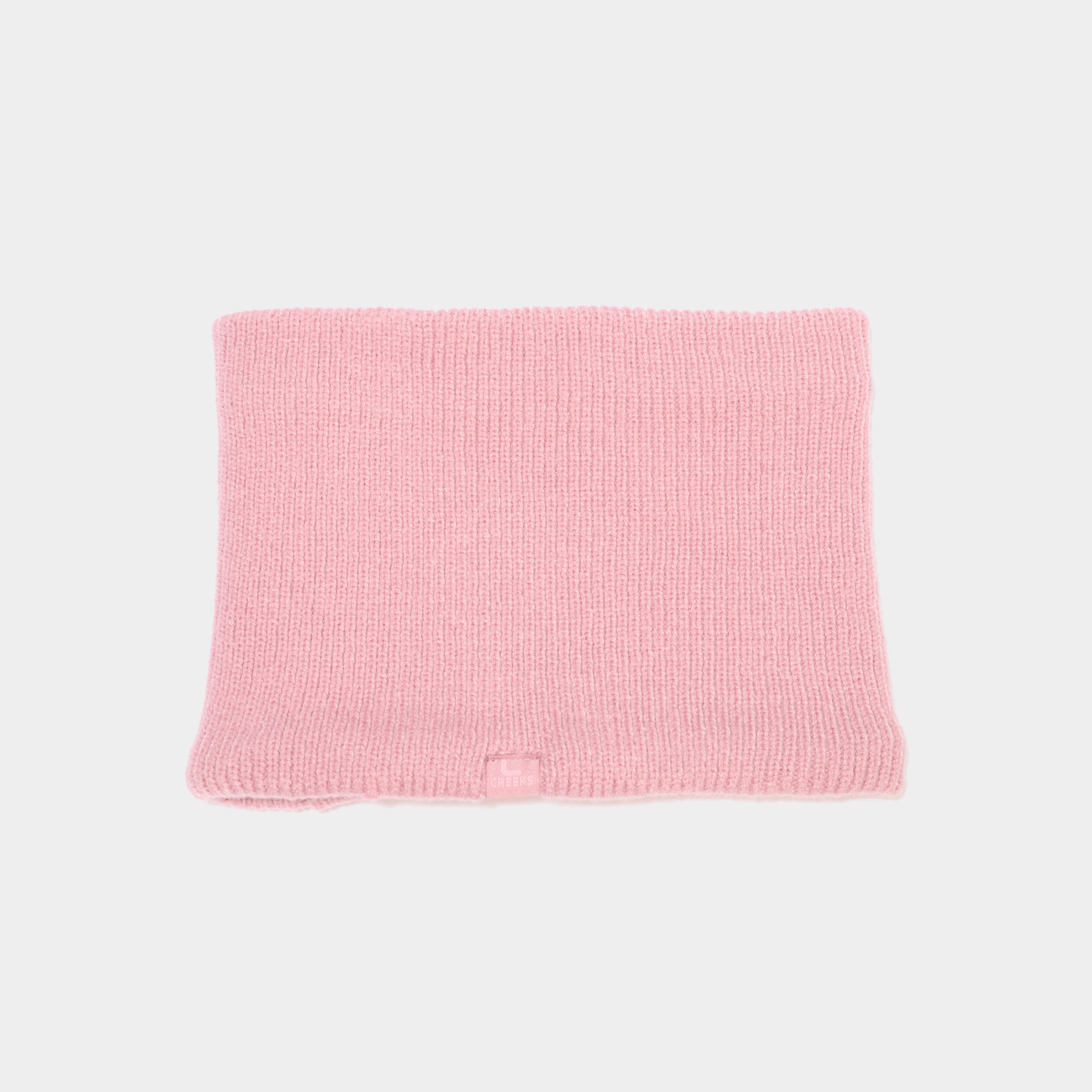 Tour de cou tricot&eacute; fourr&eacute; vieux rose fille