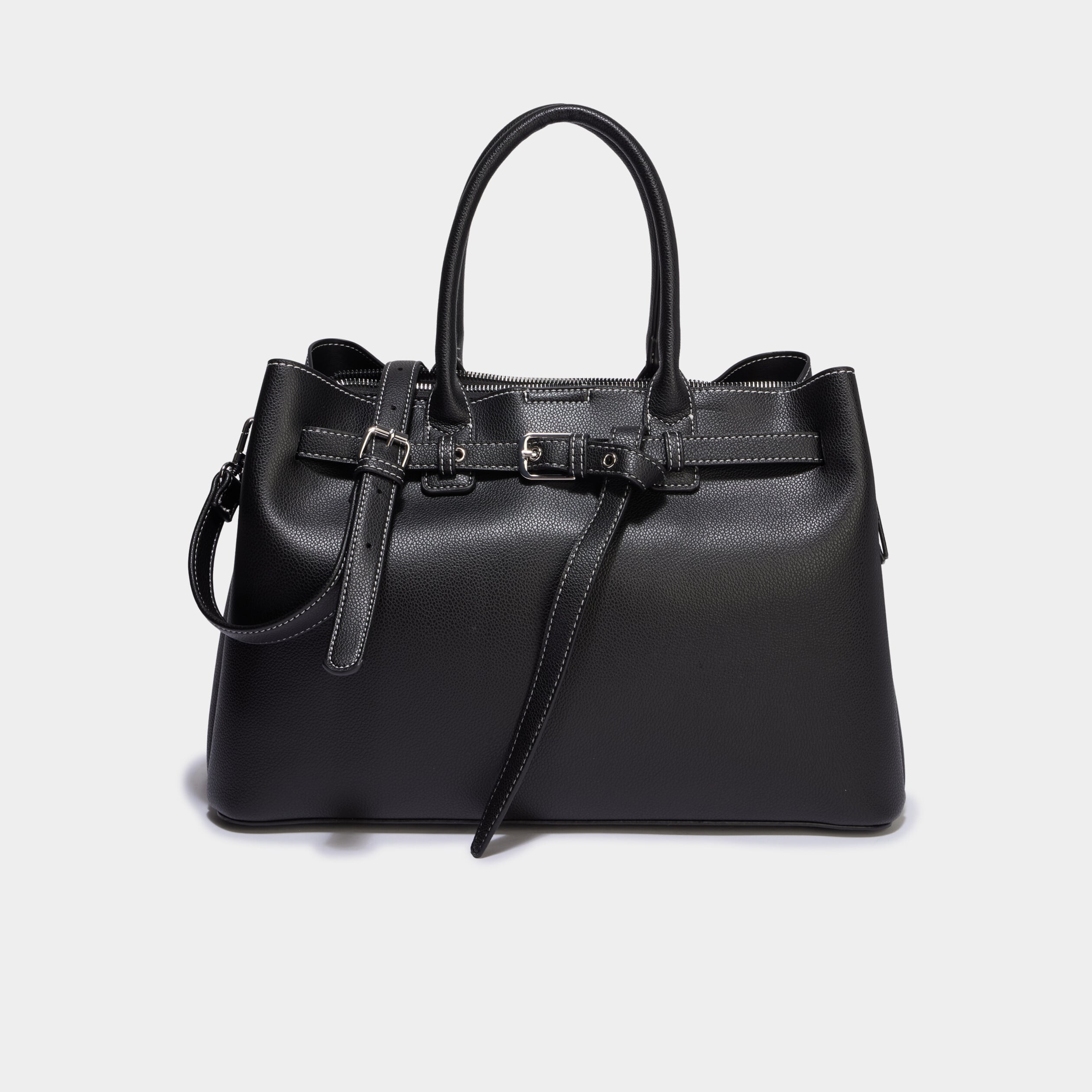 Sac &agrave; main avec bandouli&egrave;re noir femme