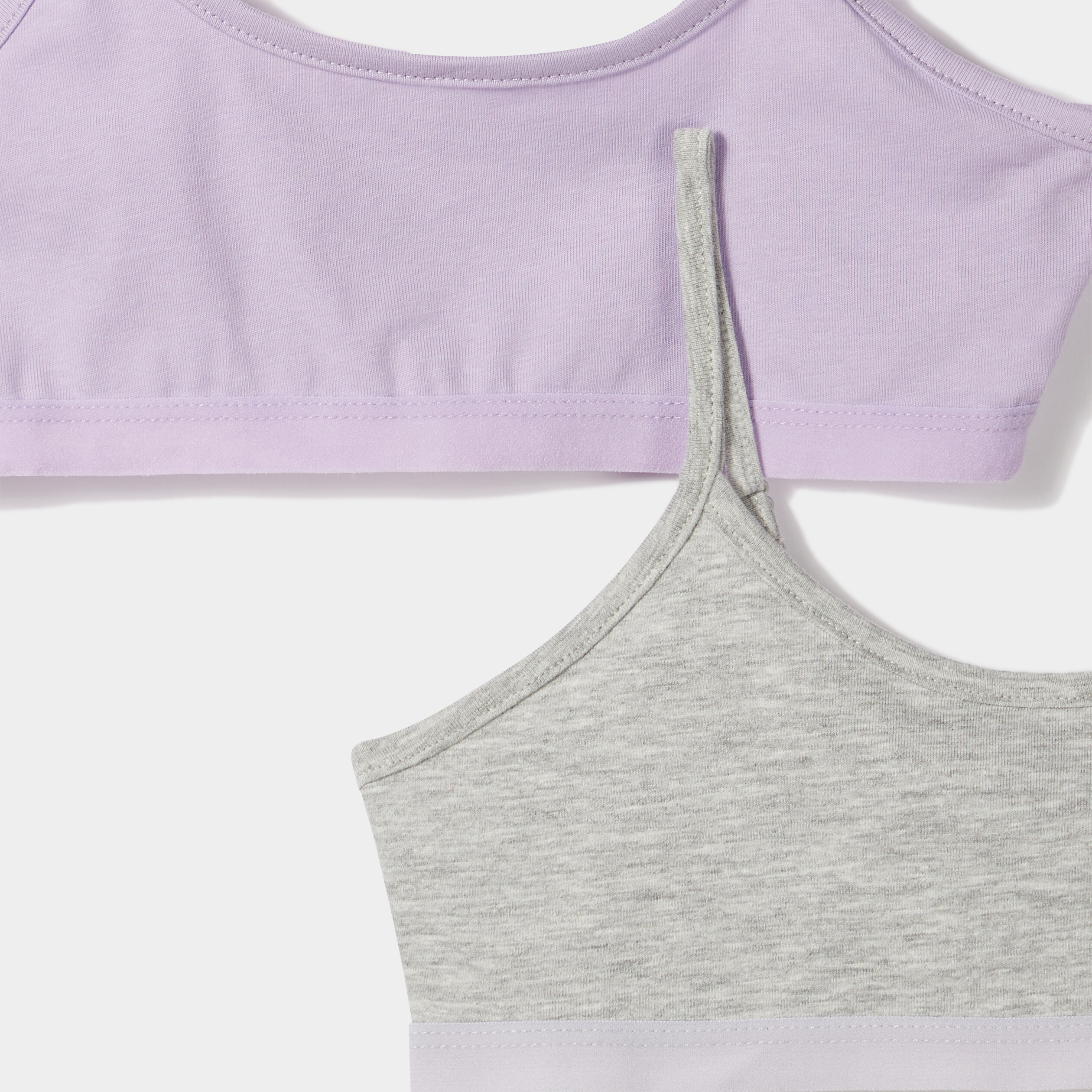 Lot 2 brassières bretelles fines coton mauve fille