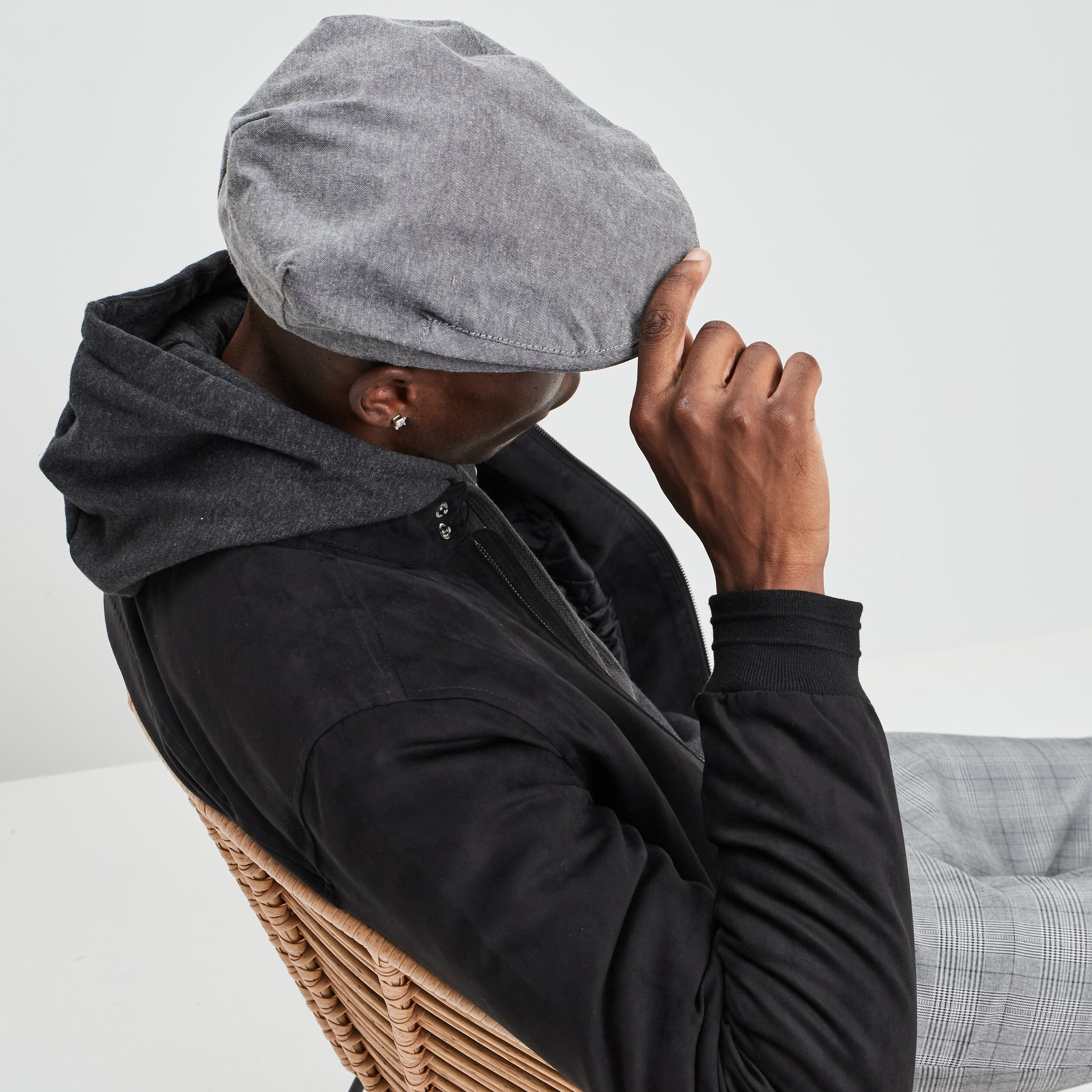 Casquette anglaise gris homme