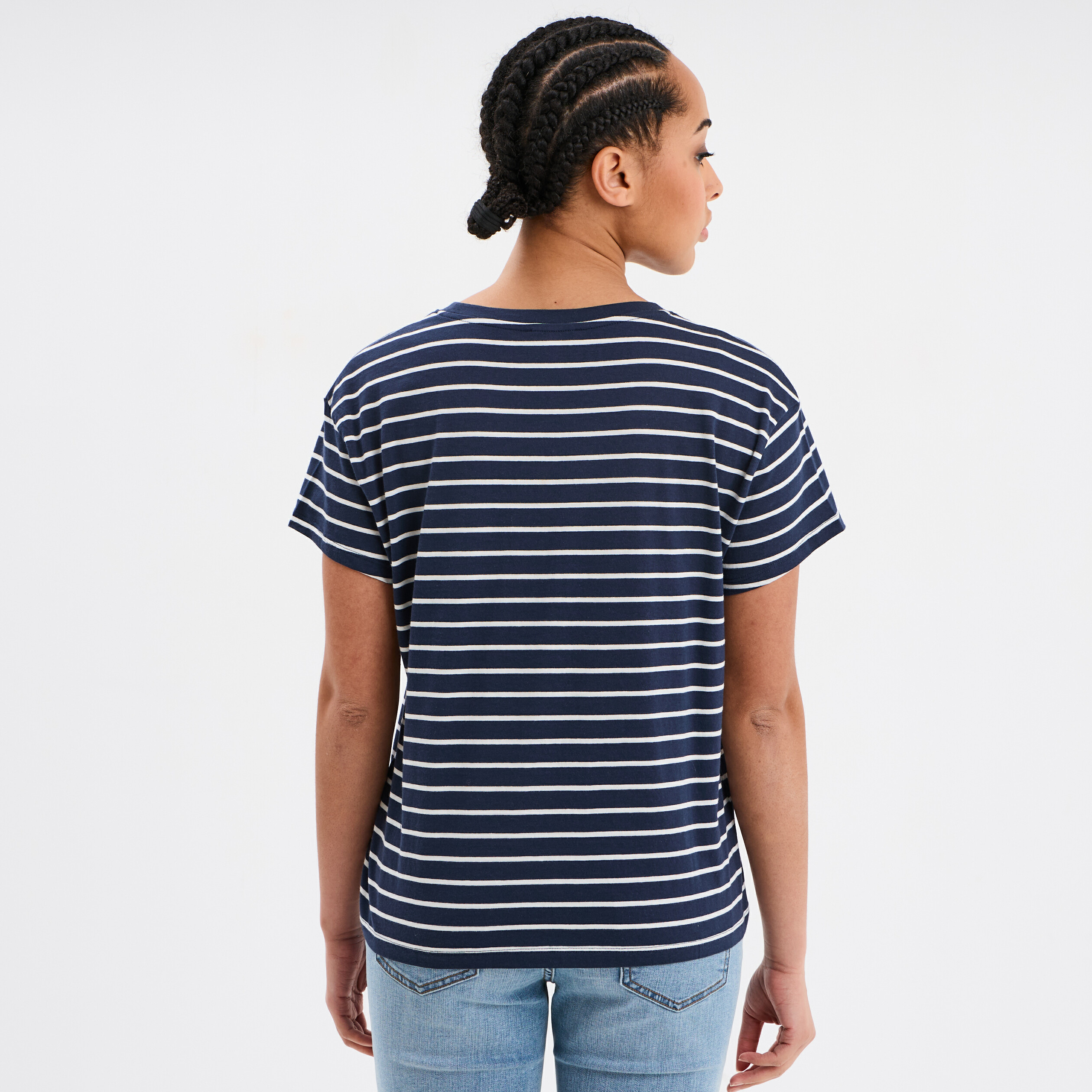 T-shirt manches courtes coton ecru femme