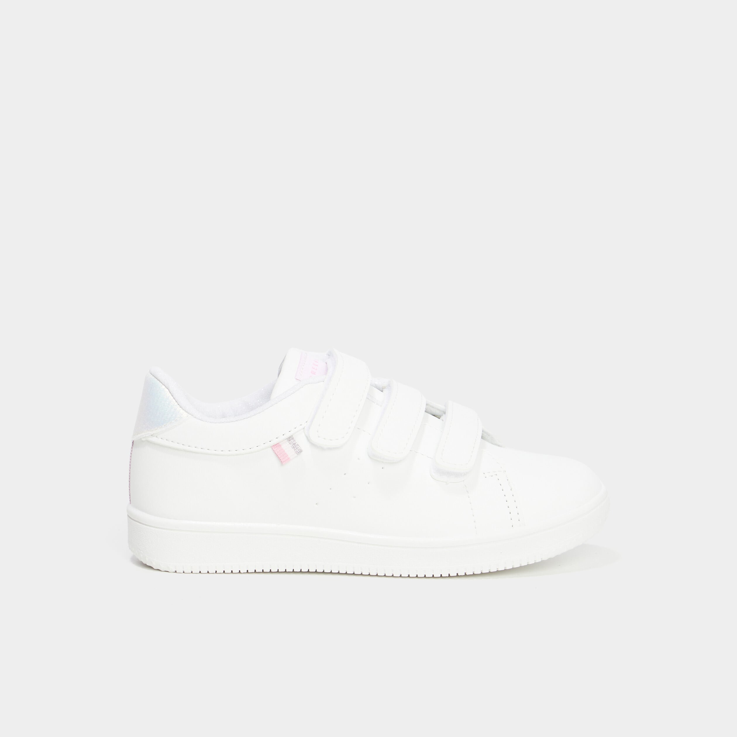 Tennis &agrave; scratchs empi&egrave;cement talon blanc fille