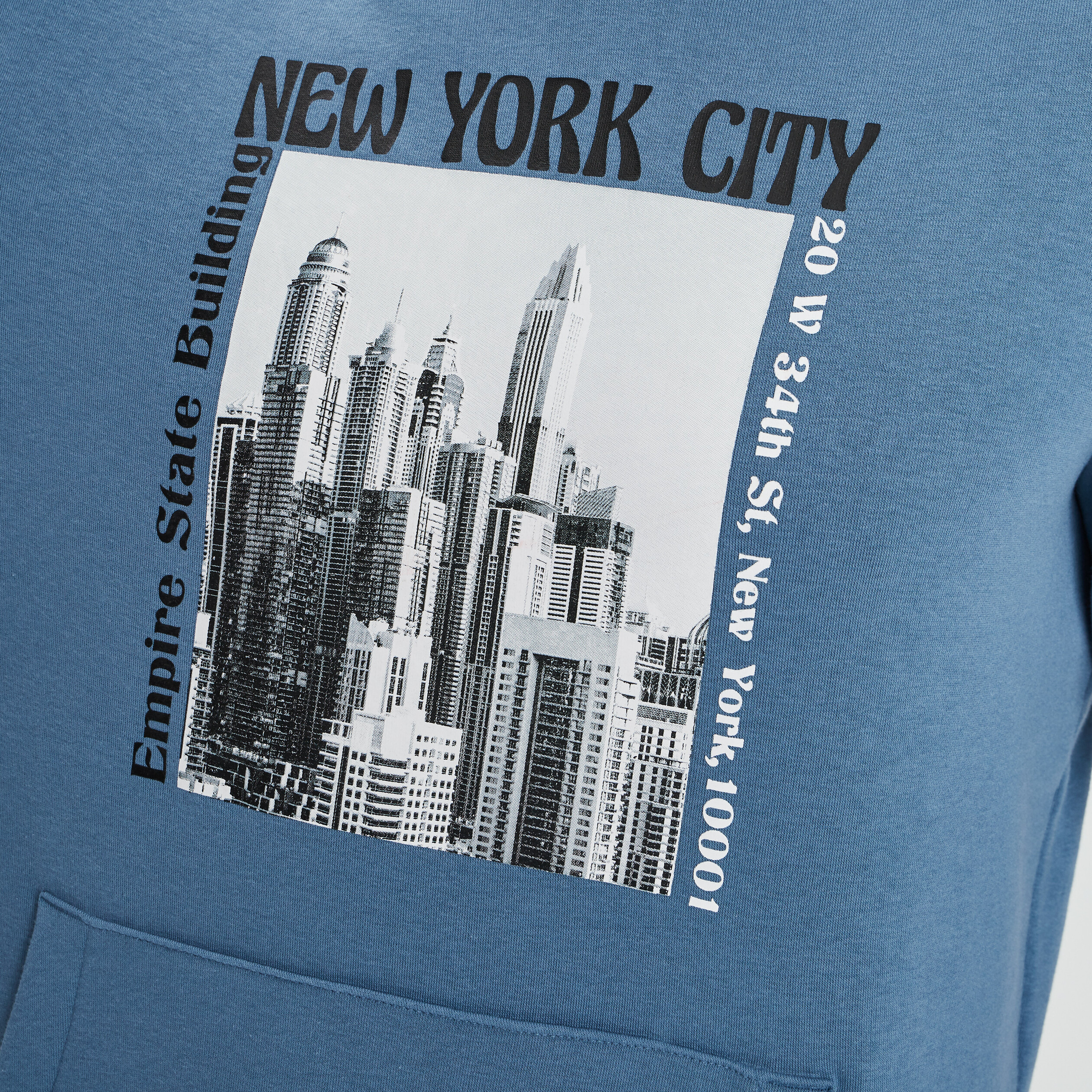 Sweat à capuche hoodie bleu gris homme