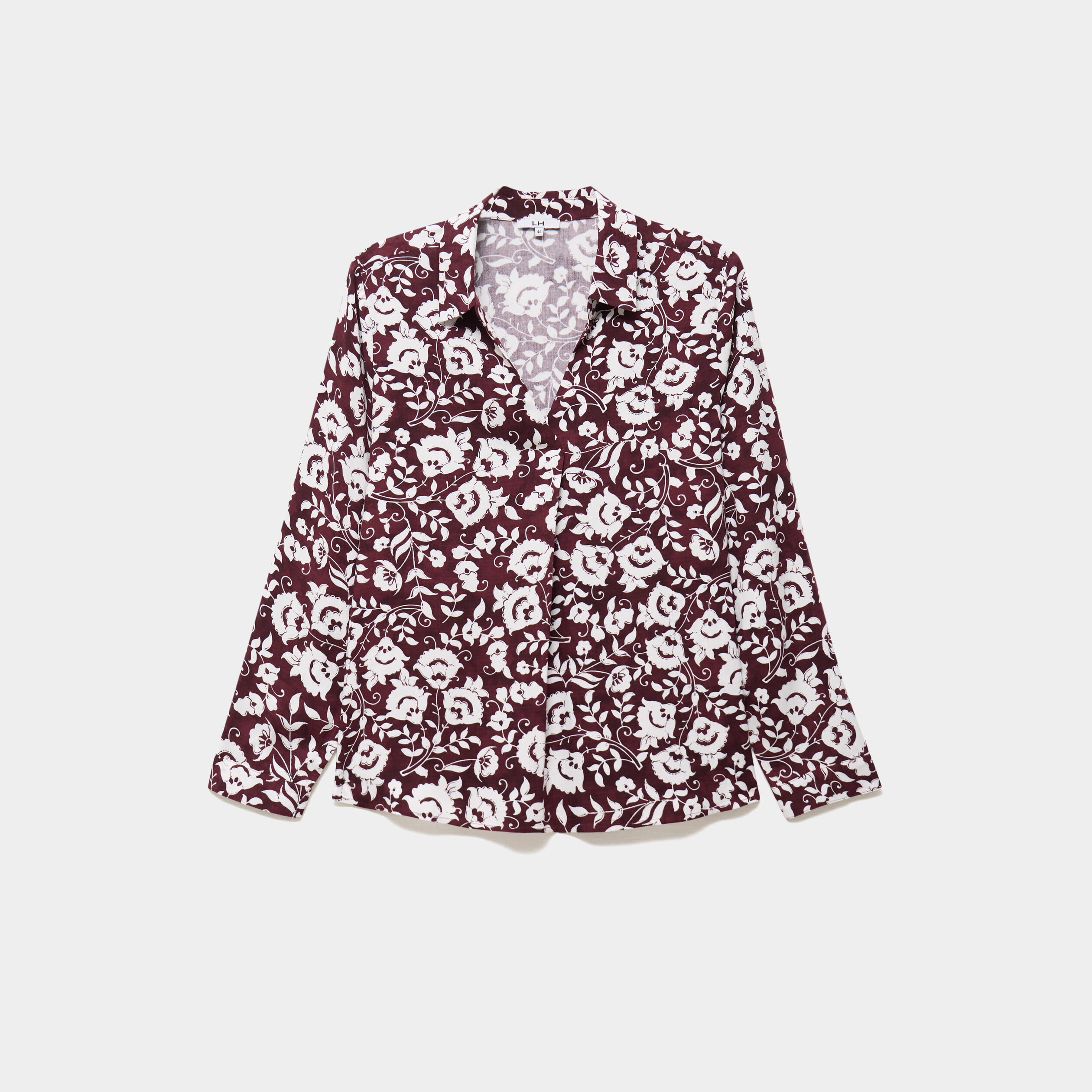 Blouse fluide manches 3/4 bordeaux femme grande taille