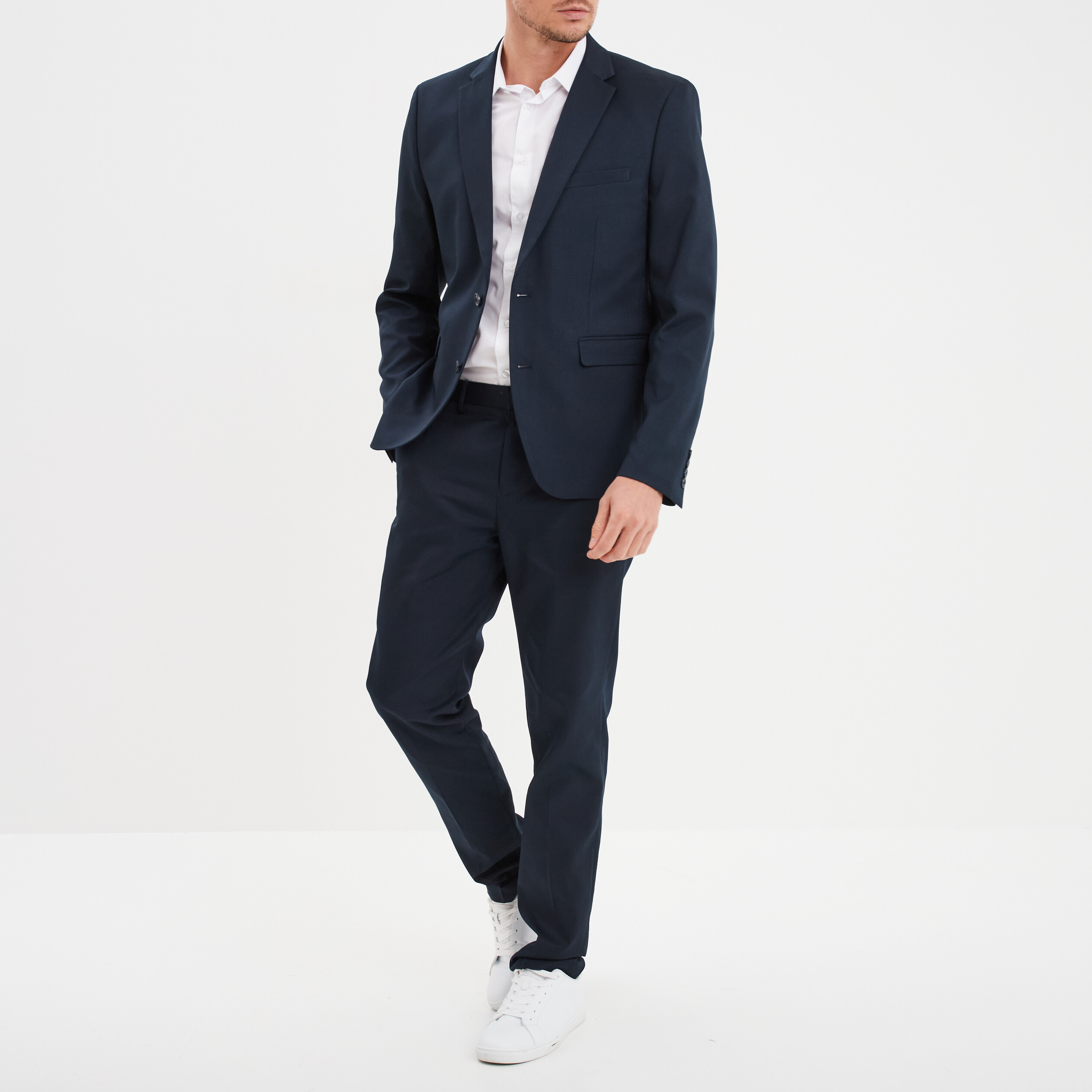 Pantalon a pince cheap bleu marine homme
