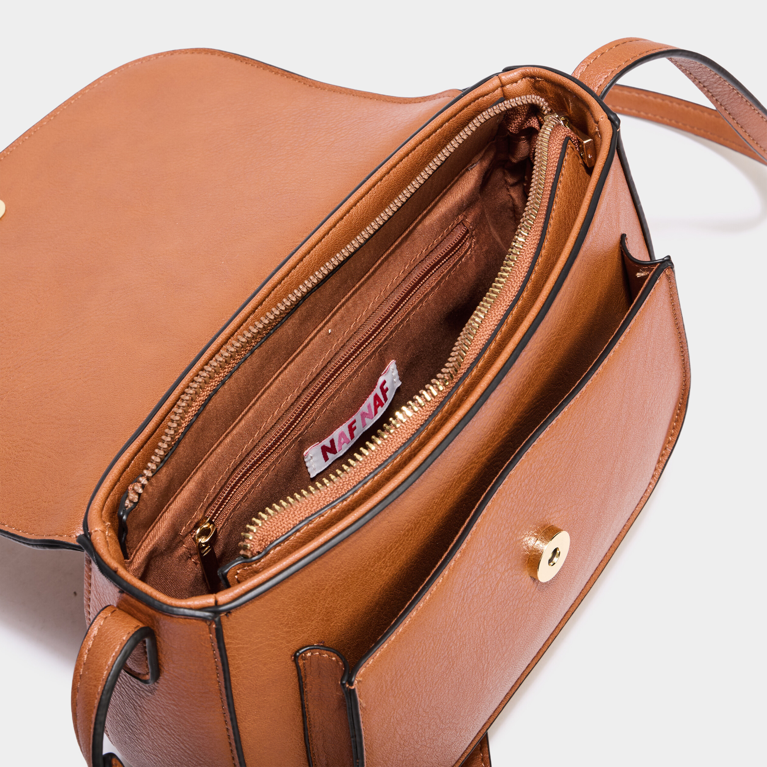 Sac besace en bandouli&egrave;re camel femme