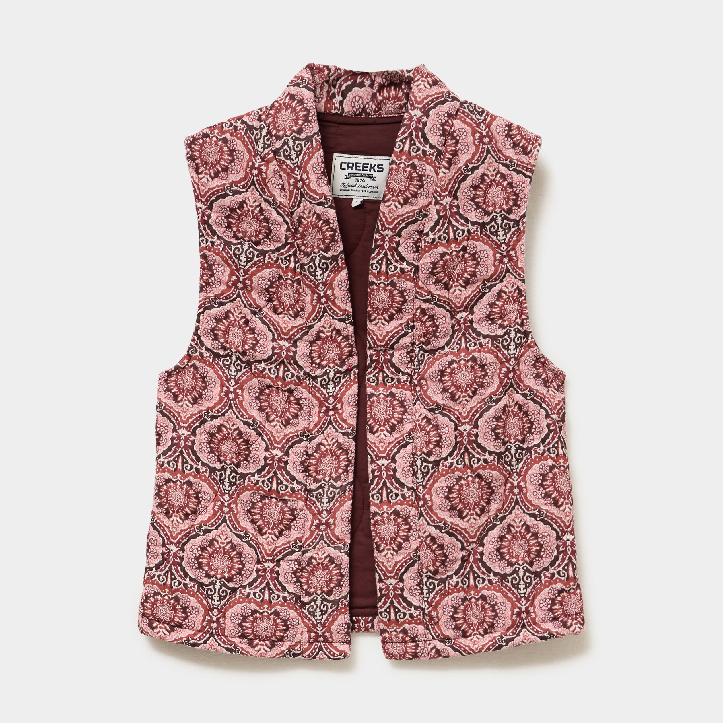 Veste sans manches matelass&eacute;e marron chocolat femme