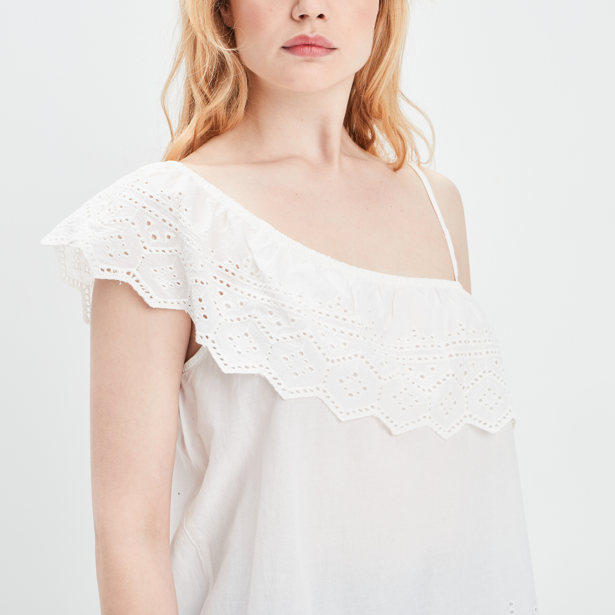 Blouse asymétrique ivoire femme