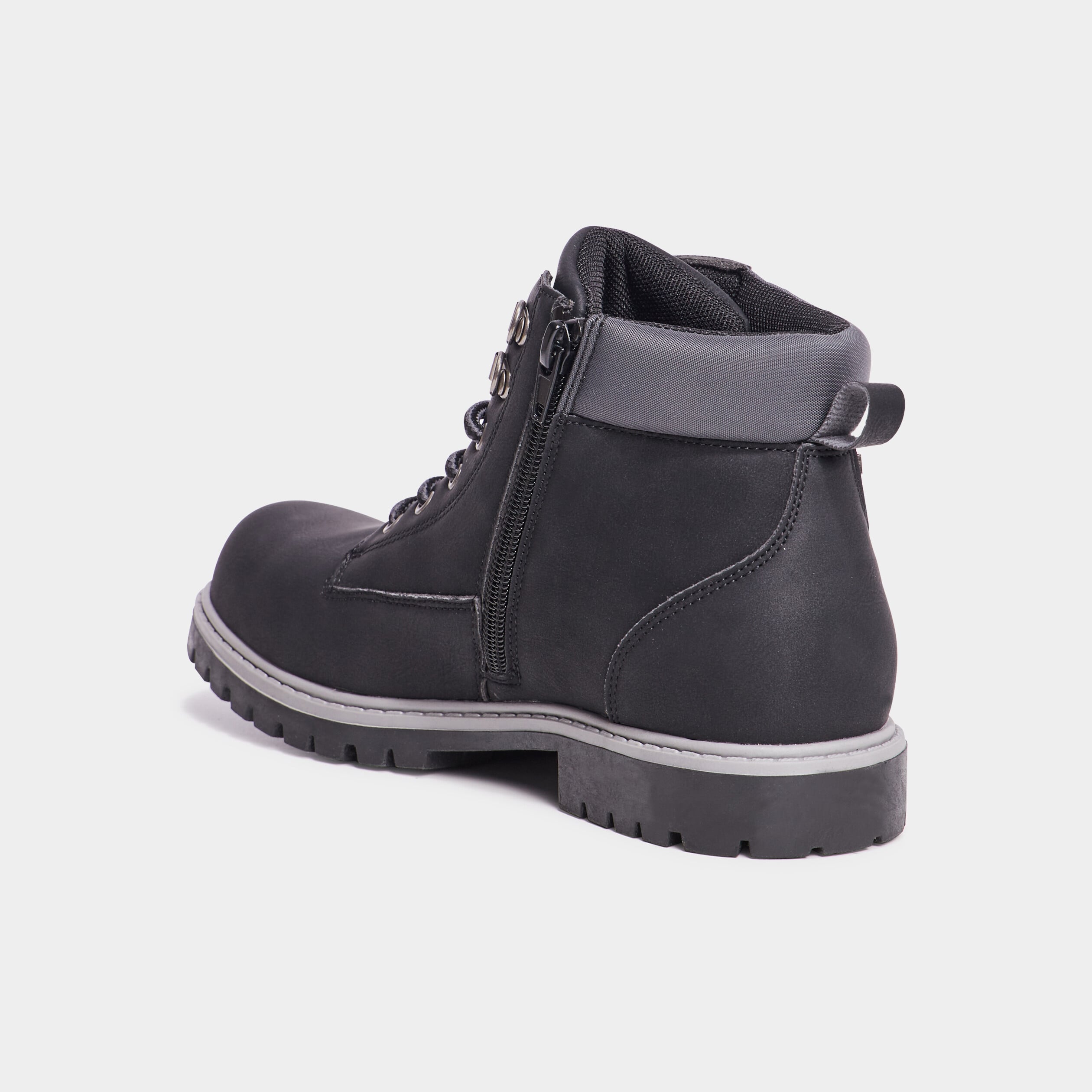 Boots crant&eacute;es zipp&eacute;es Trappeur noir gar&ccedil;on