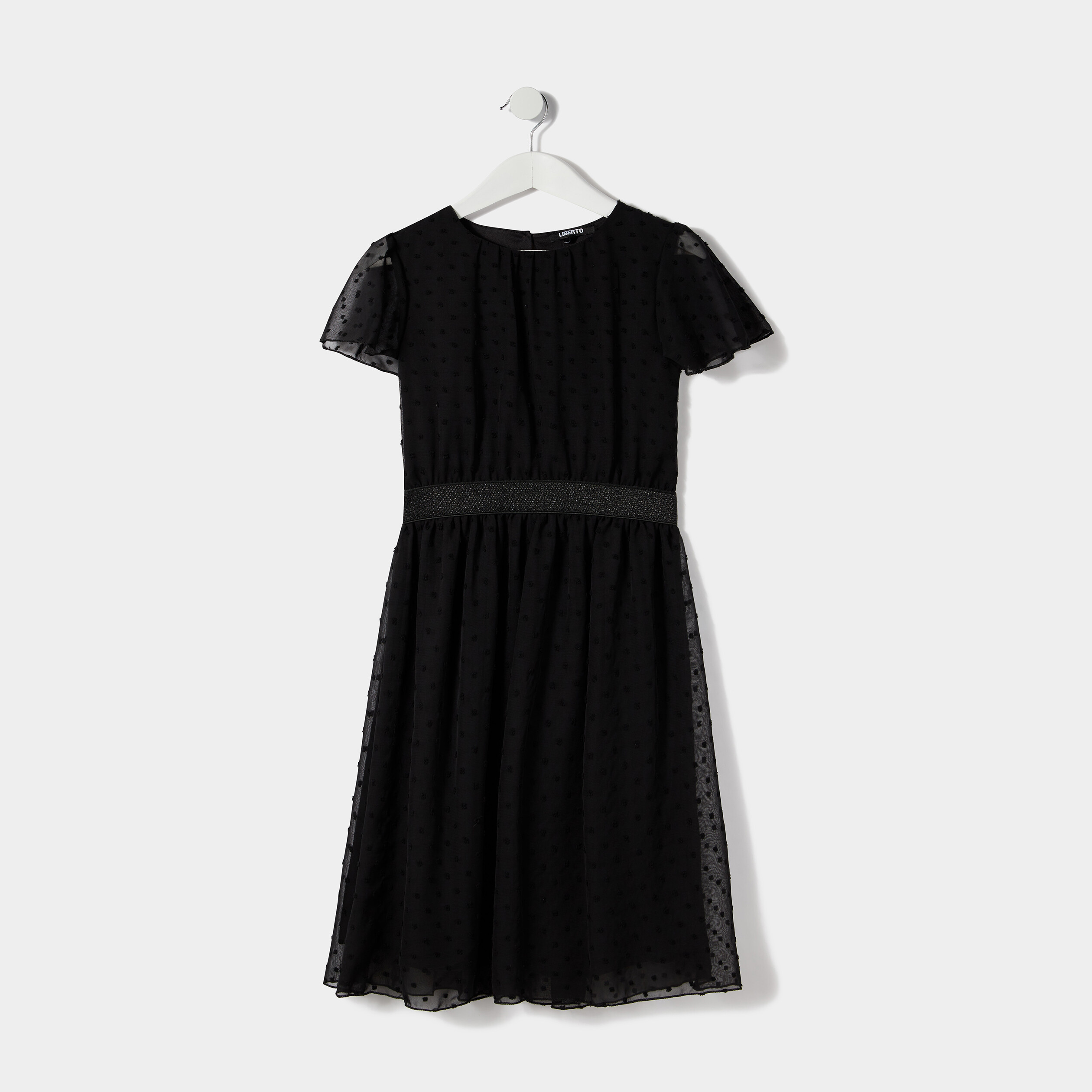 Robe de soir e vas e plumetis Liberto noir fille