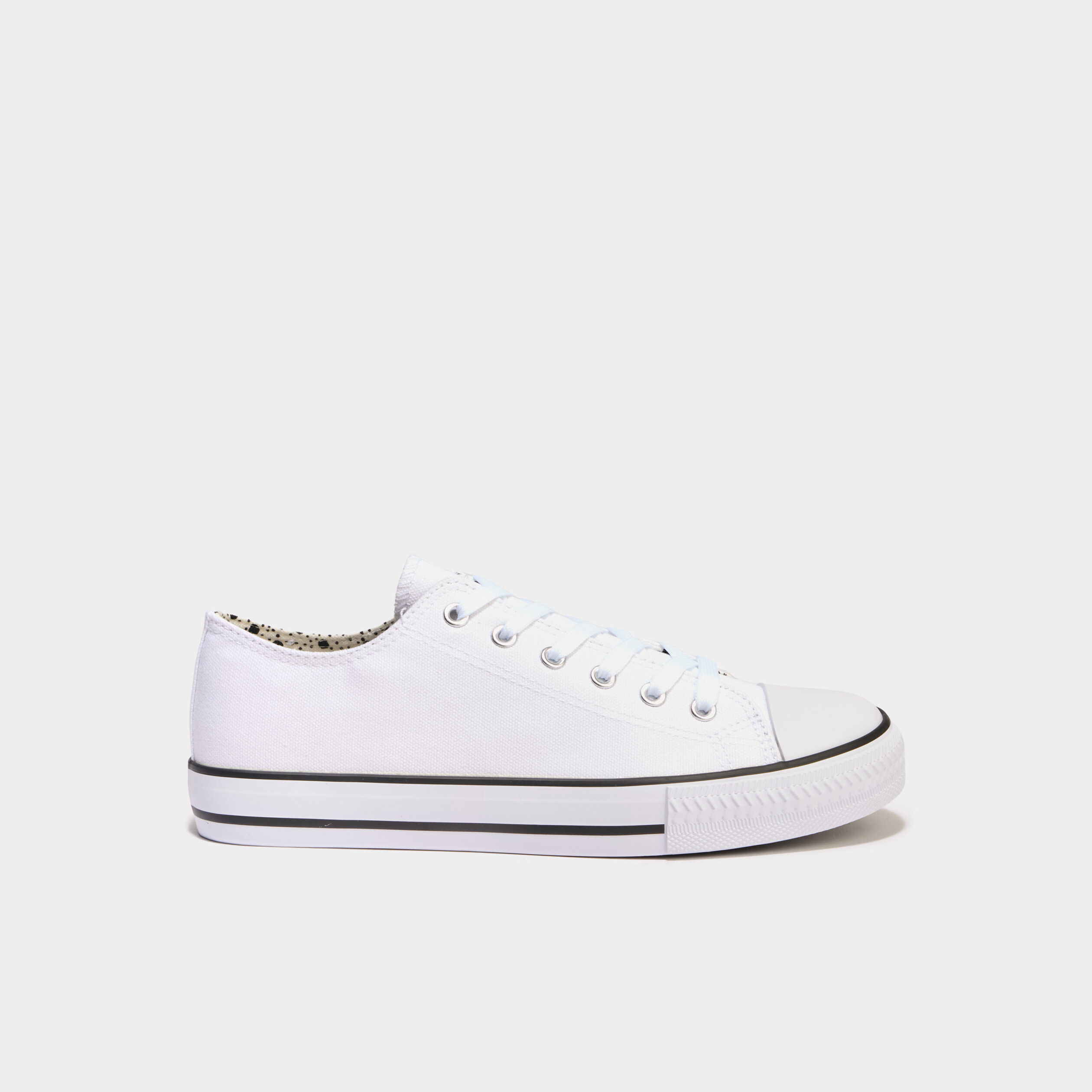 tennis basses en toile a lacets blanc femme Tennis basses en toile à lacets blanc femme