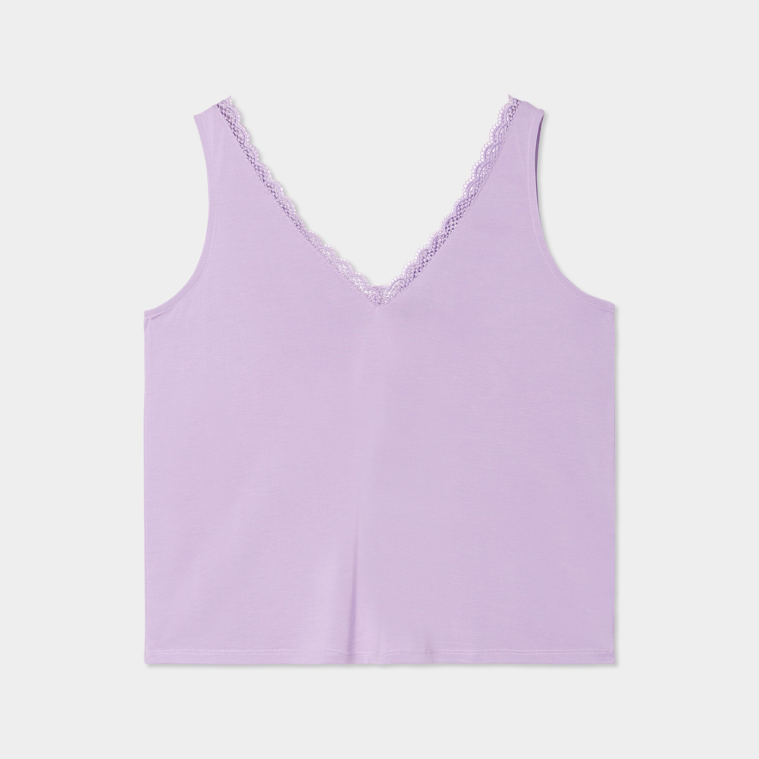 debardeur dentelle col sans manches parme femme Débardeur dentelle col sans manches parme femme