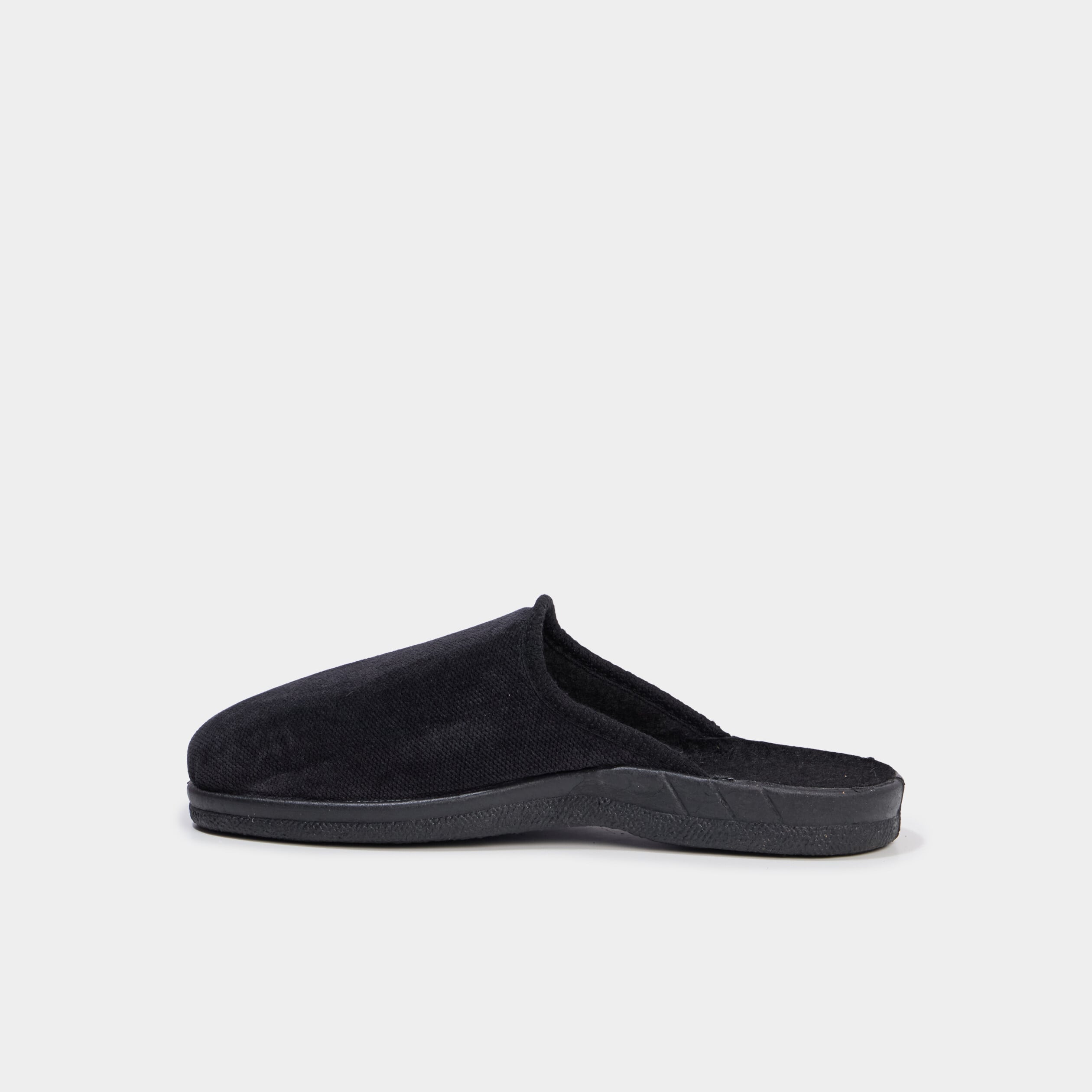Chaussons mules effet velours noir homme