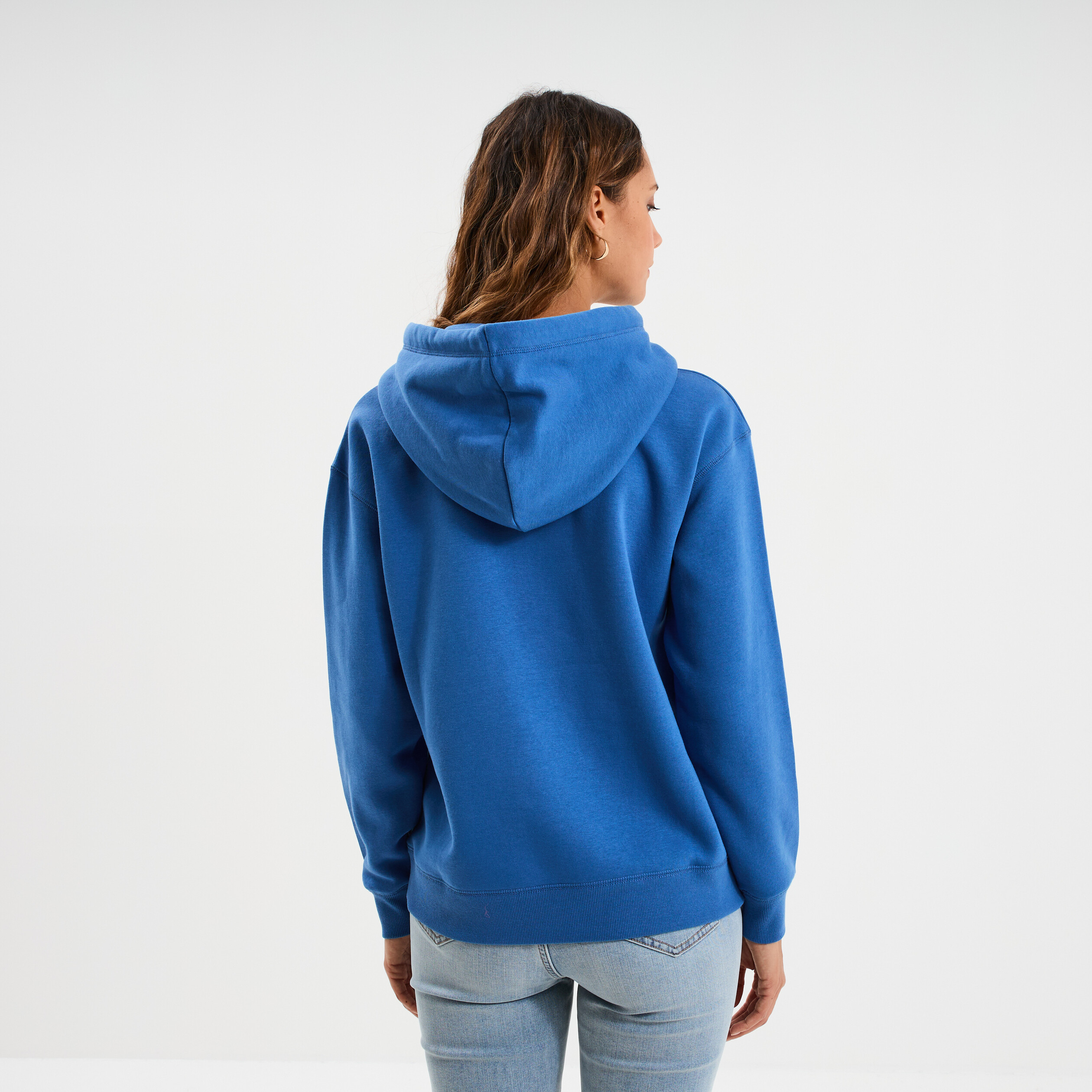 Sweat &agrave; capuche hoodie bleu electrique femme