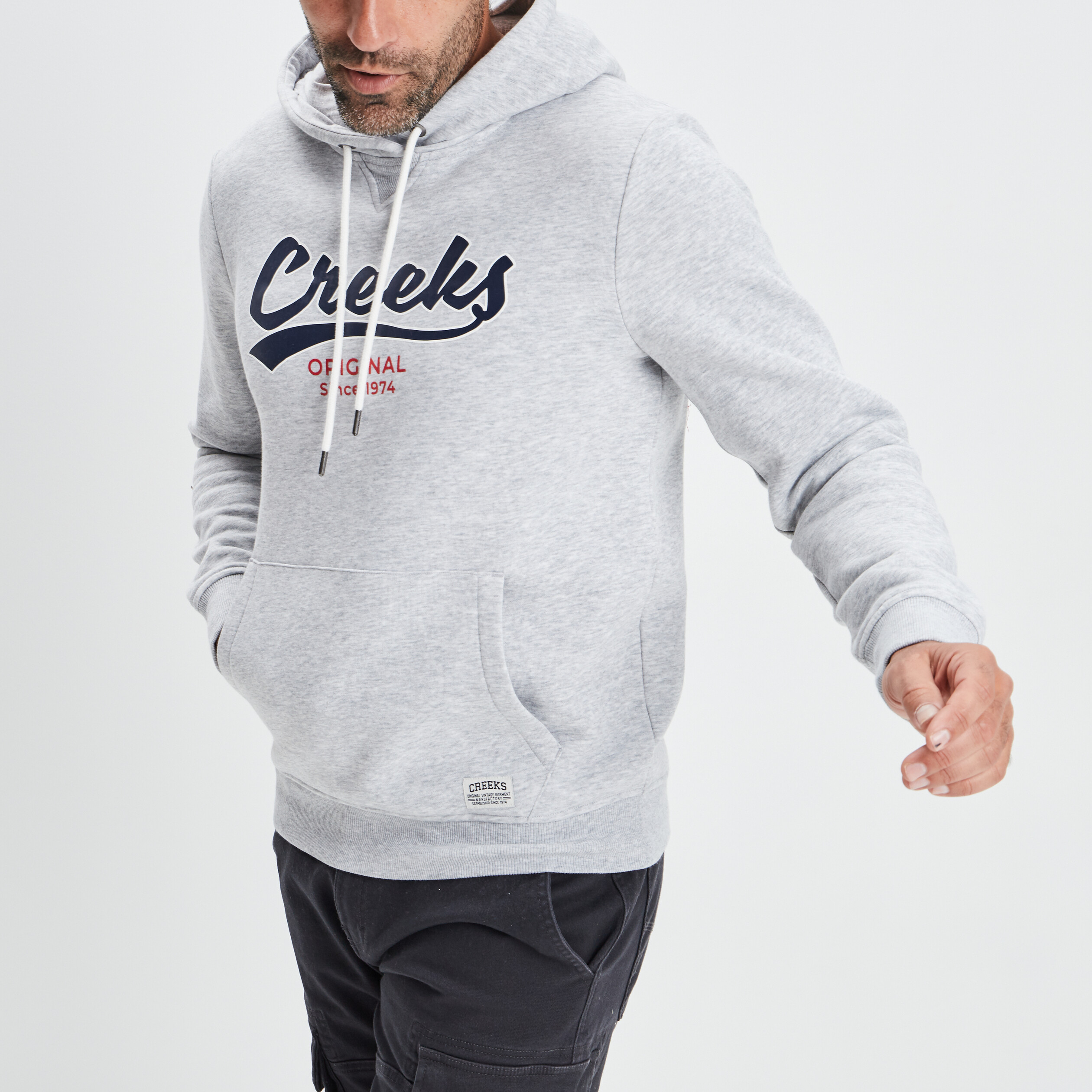 sweat a capuche hoodie creeks gris clair homme Sweat à capuche hoodie Creeks gris clair homme
