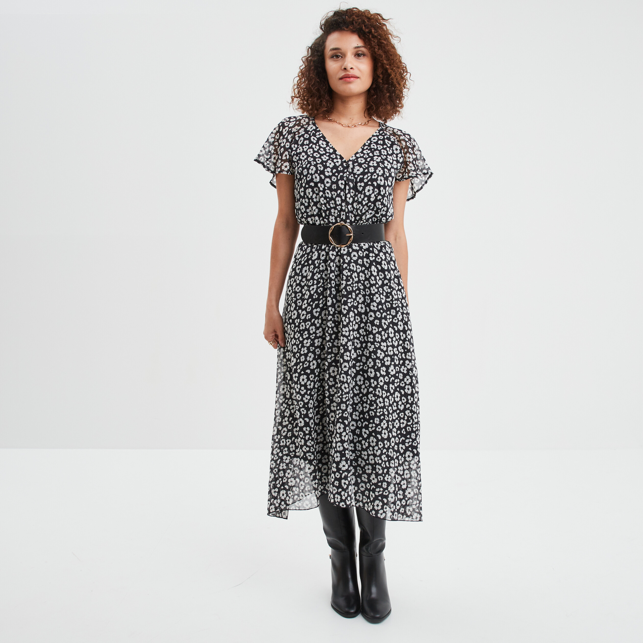 robe midi droite noir femme Robe midi droite noir femme