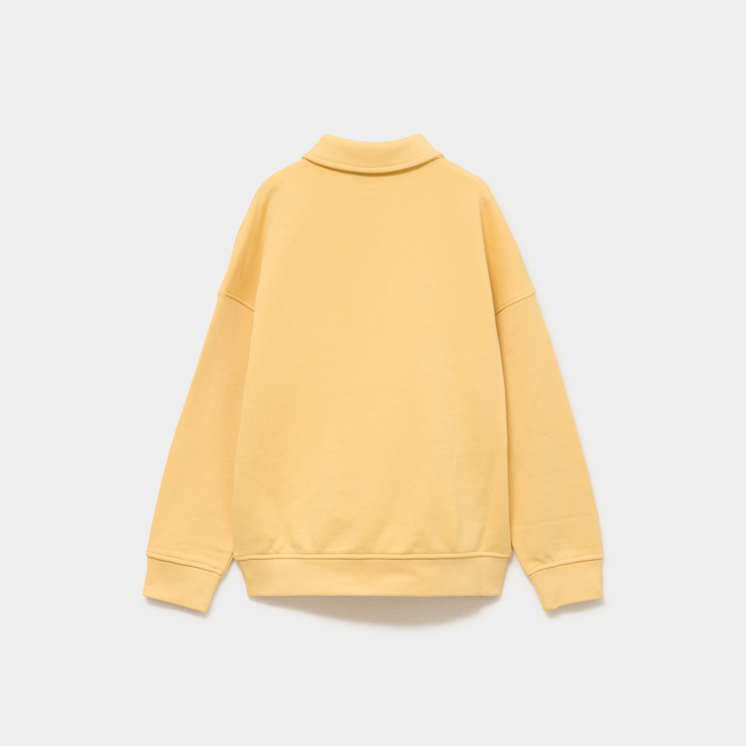 Sweat col polo manches longues jaune gar&ccedil;on
