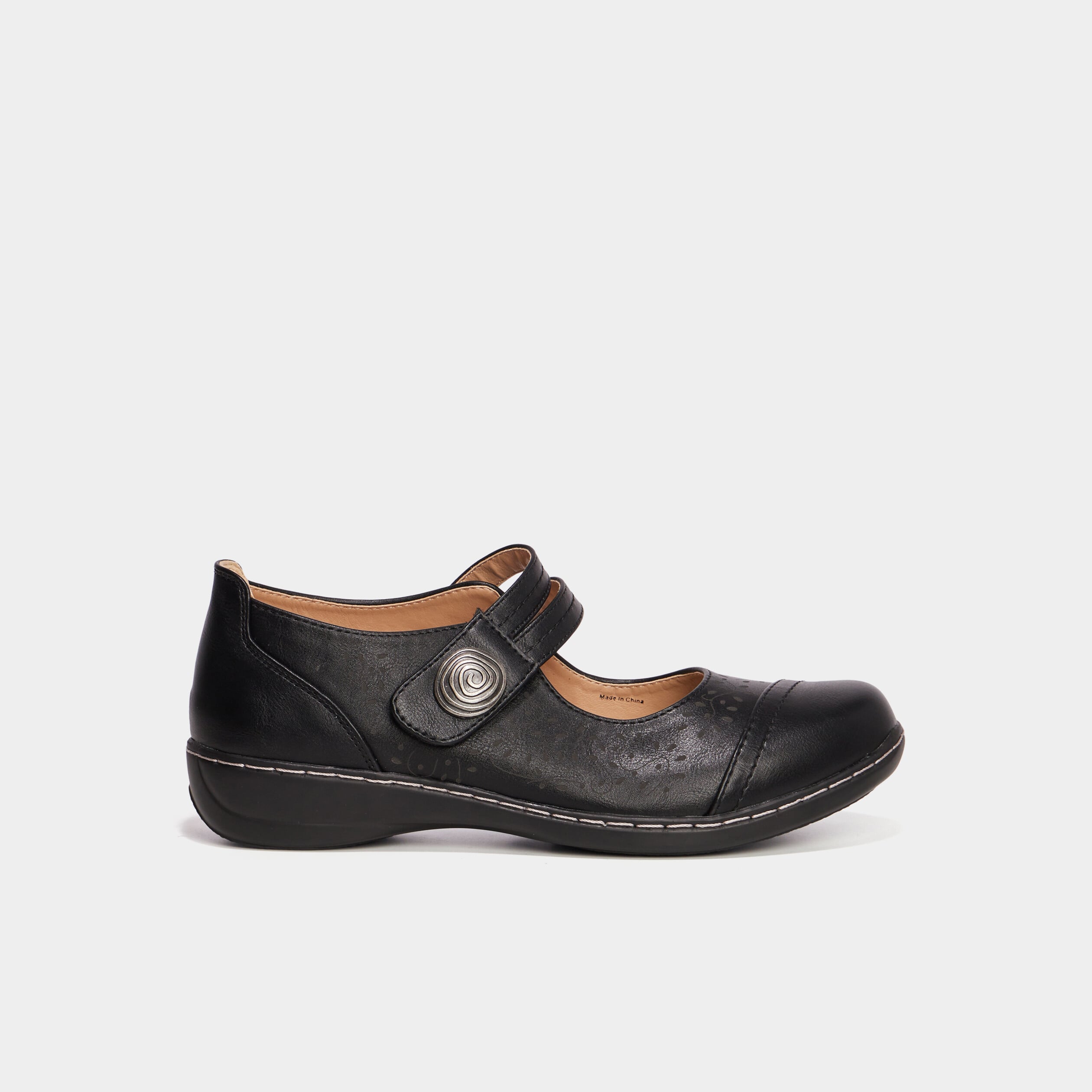 Ballerines pied large &agrave; brides noir femme