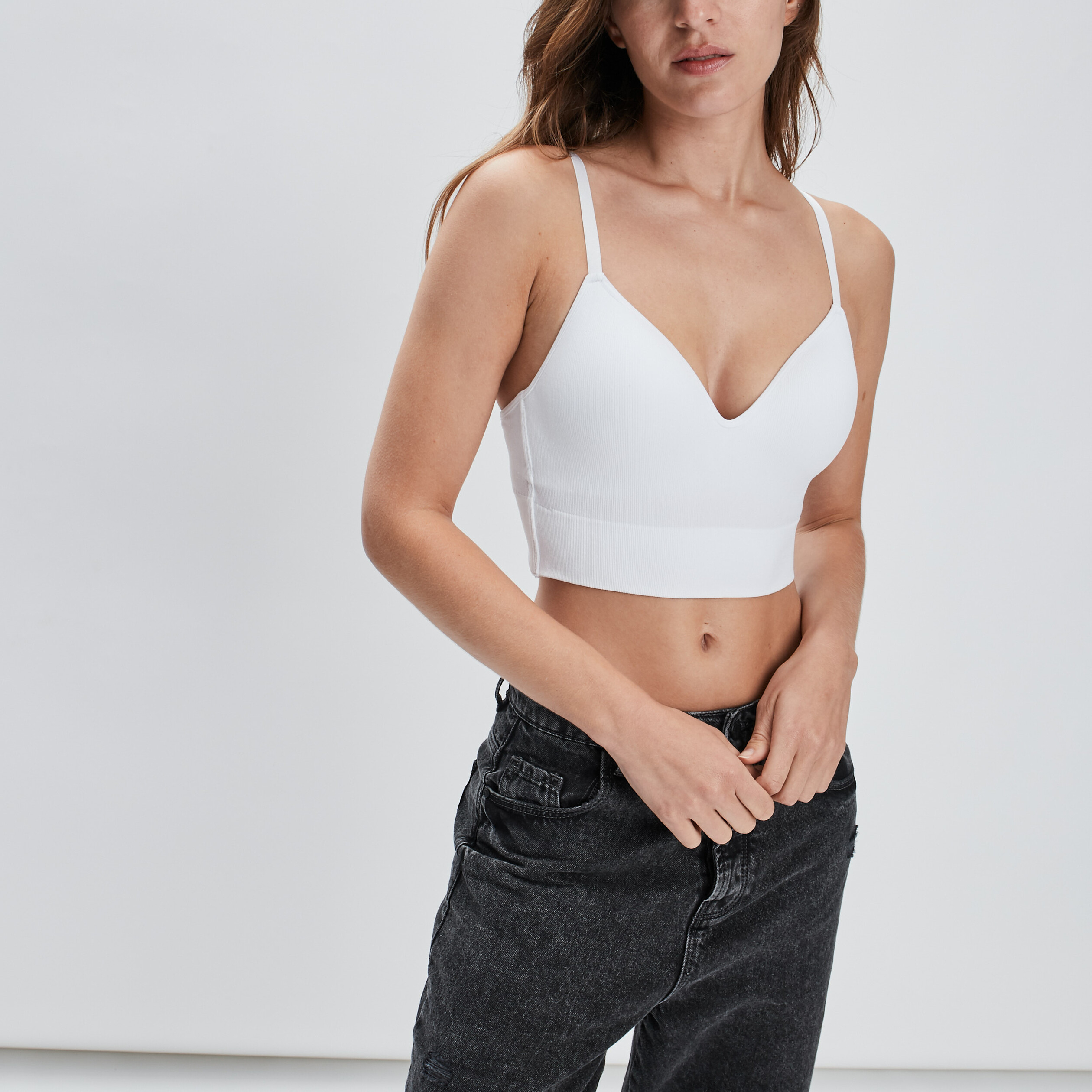 Brassi&egrave;re c&ocirc;tel&eacute;e padd&eacute;e sans armature blanc femme