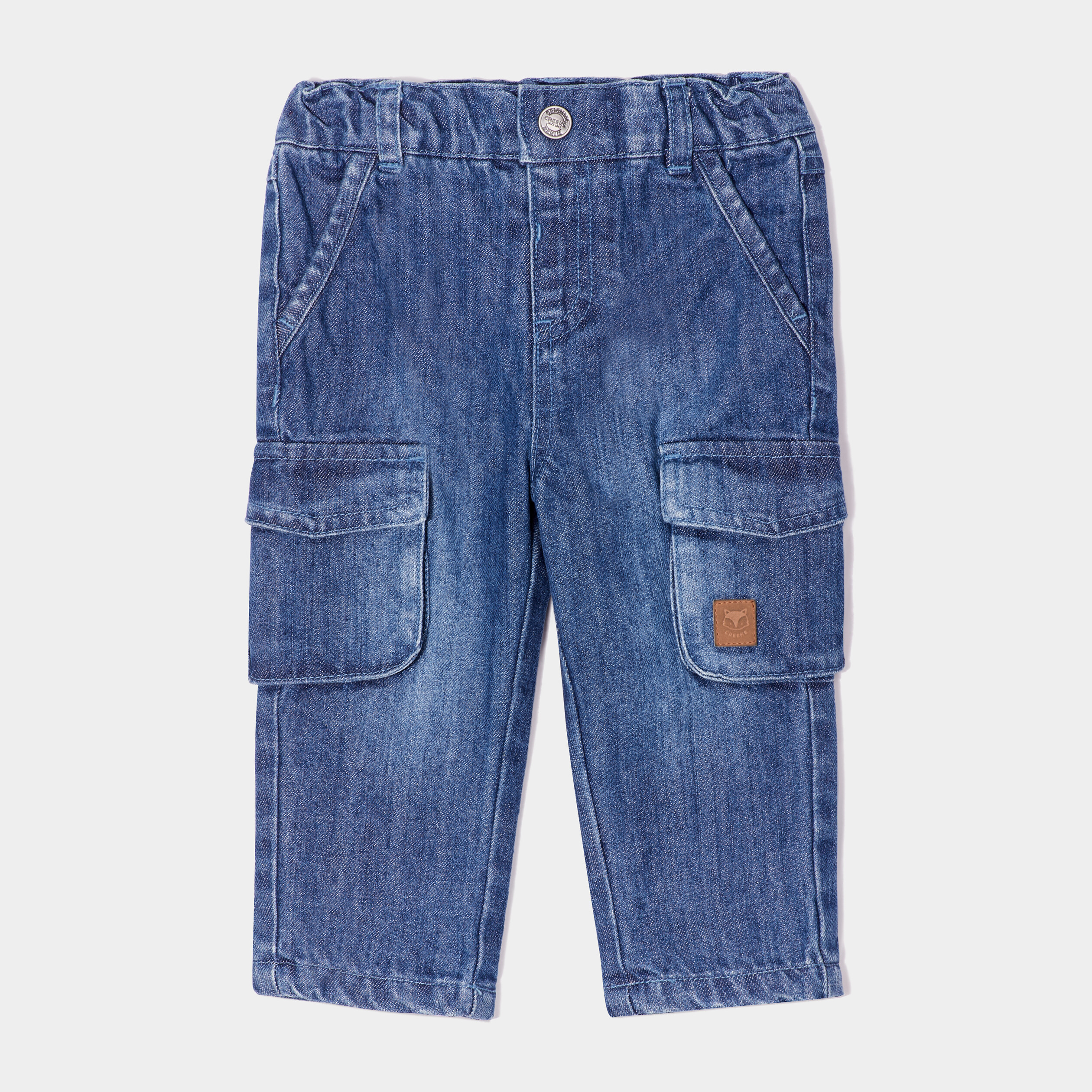 Jeans cargo poches lat rales Creeks bleu b b gar on La Halle