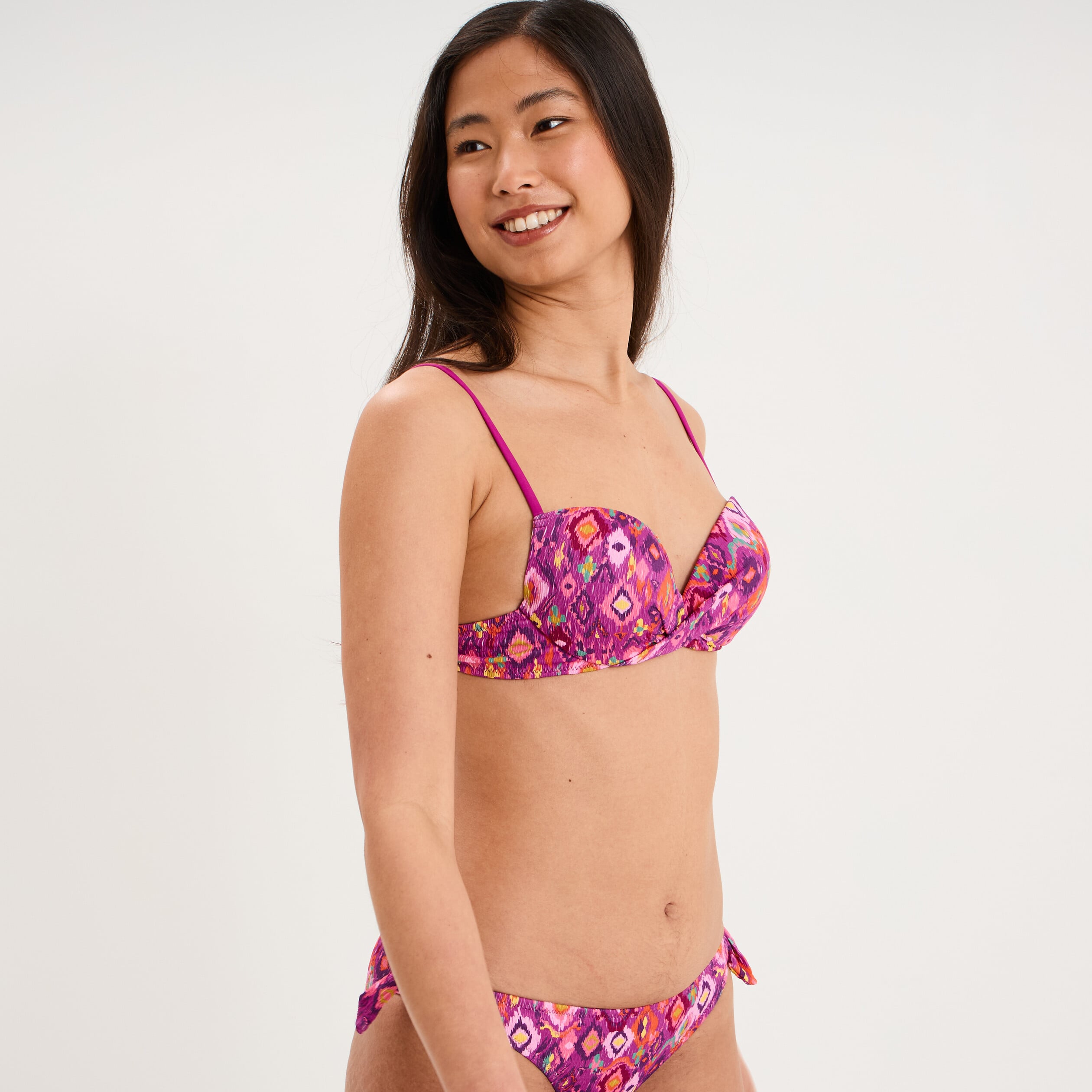 Haut de maillot de bain push up violet femme
