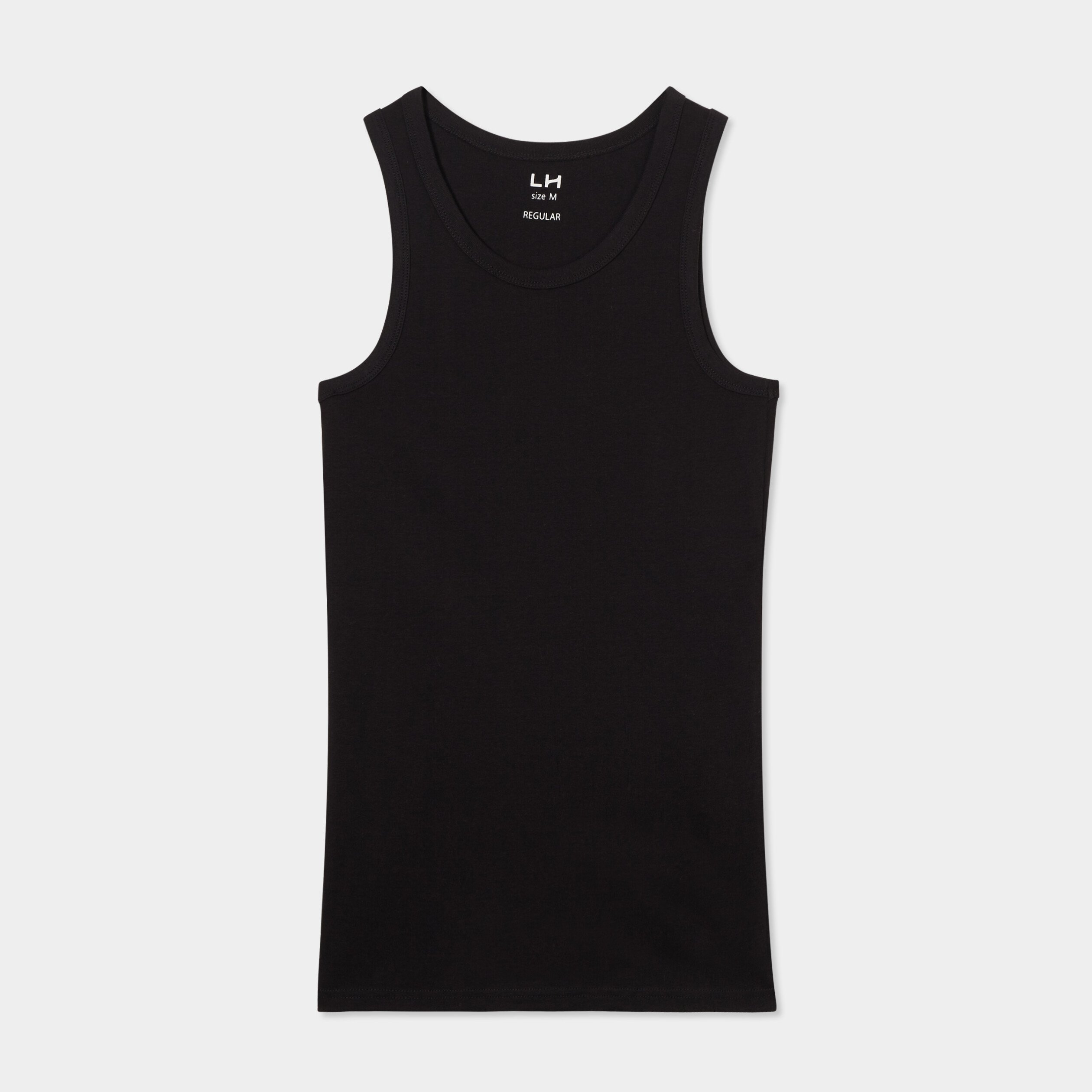 Débardeur coton bretelles larges noir homme