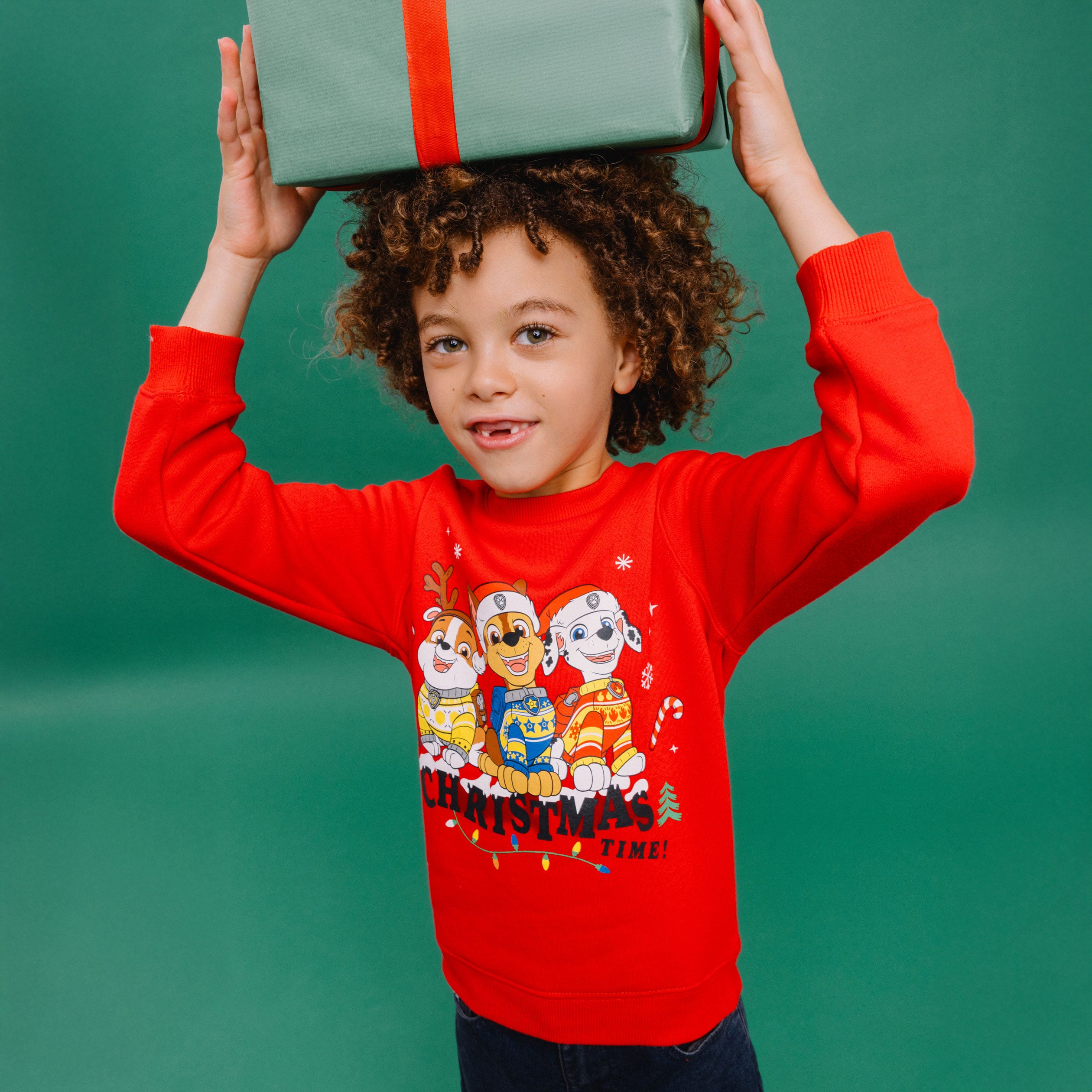 Sweat de No&euml;l Pat Patrouille rouge gar&ccedil;on