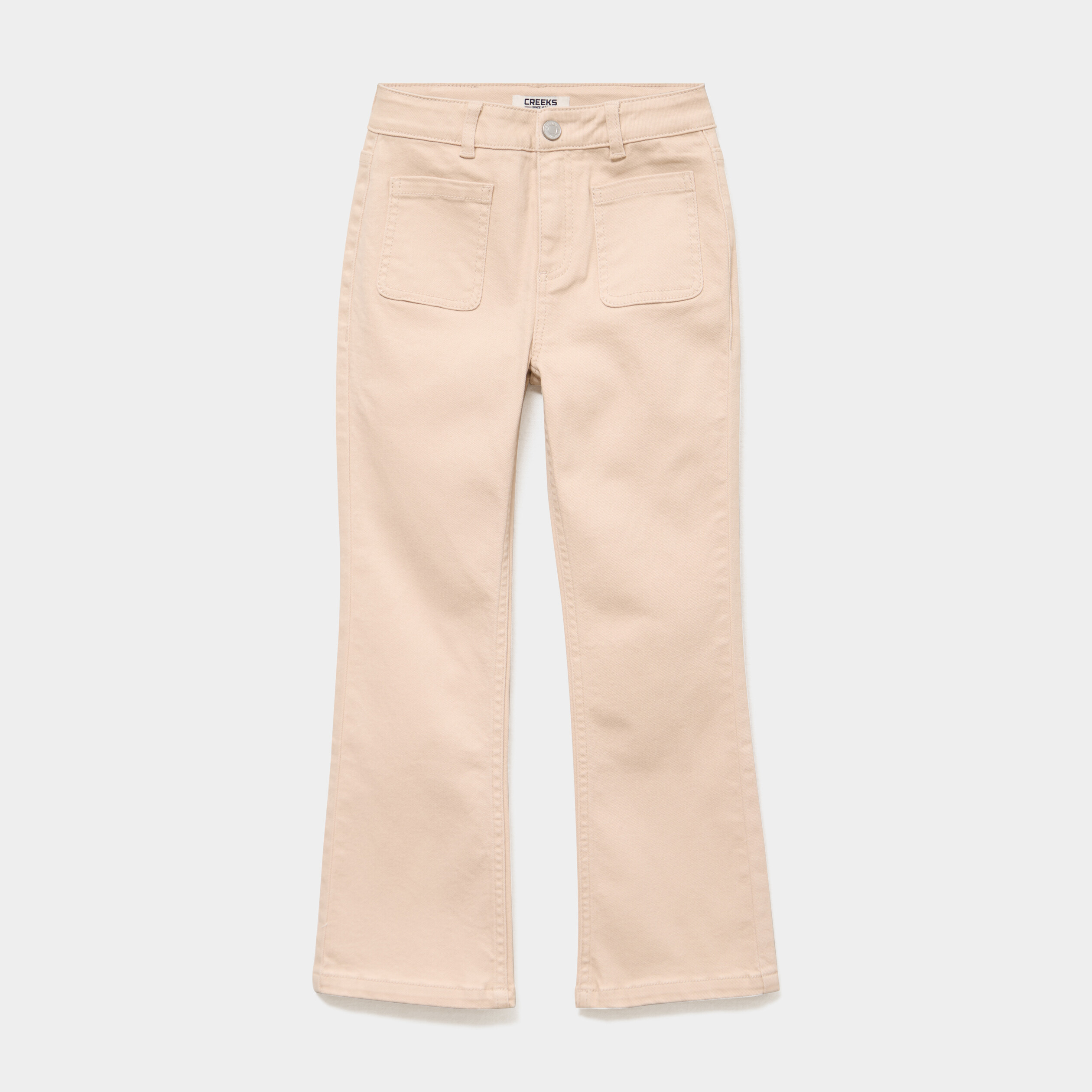 Pantalon bootcut twill 4 poches beige fille