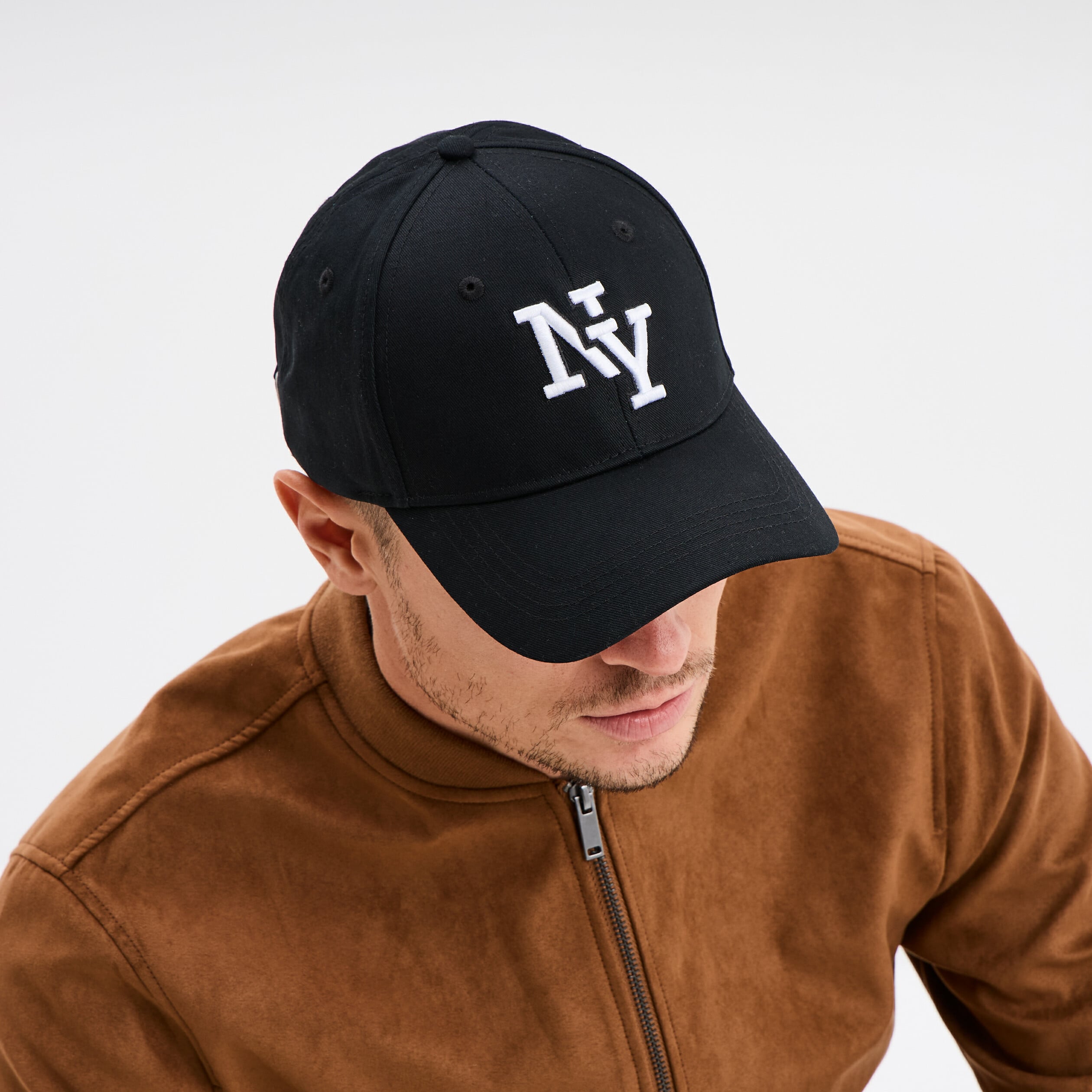 Casquette ajustable coton noir homme
