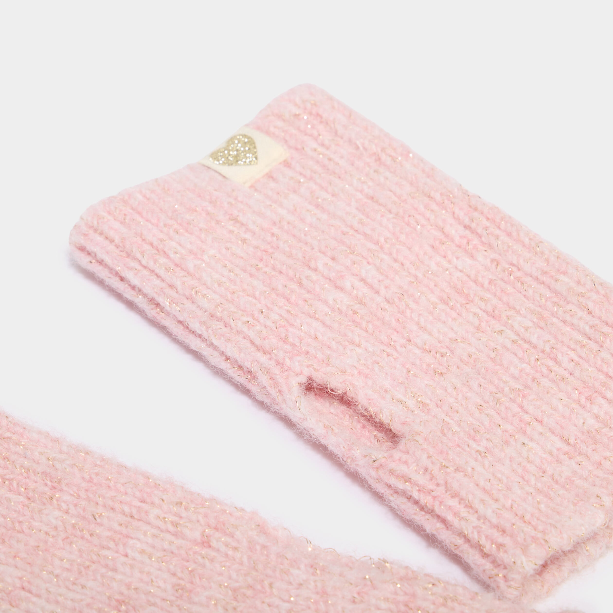 Mitaines tricot rose fille