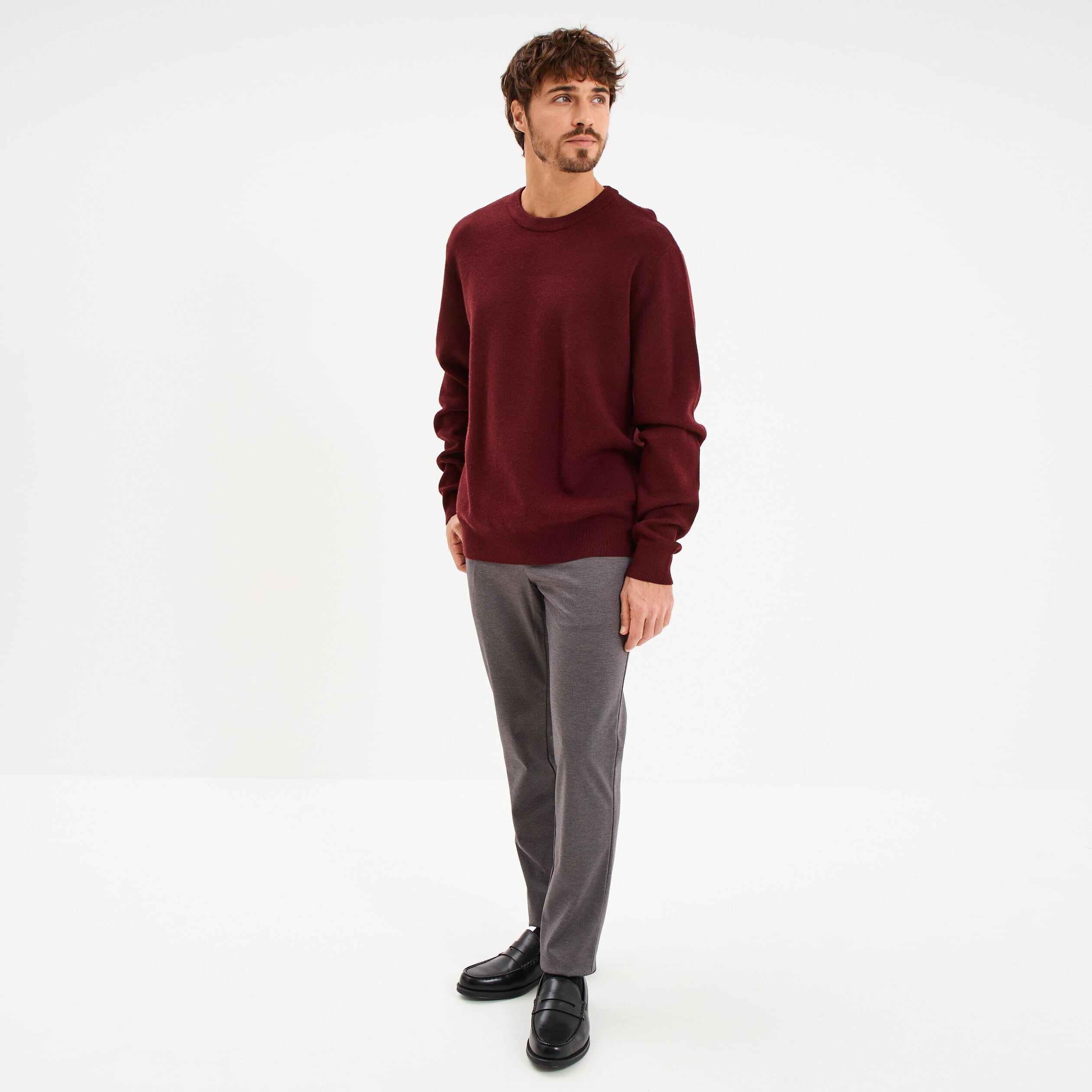 Pantalon chino slim gris homme