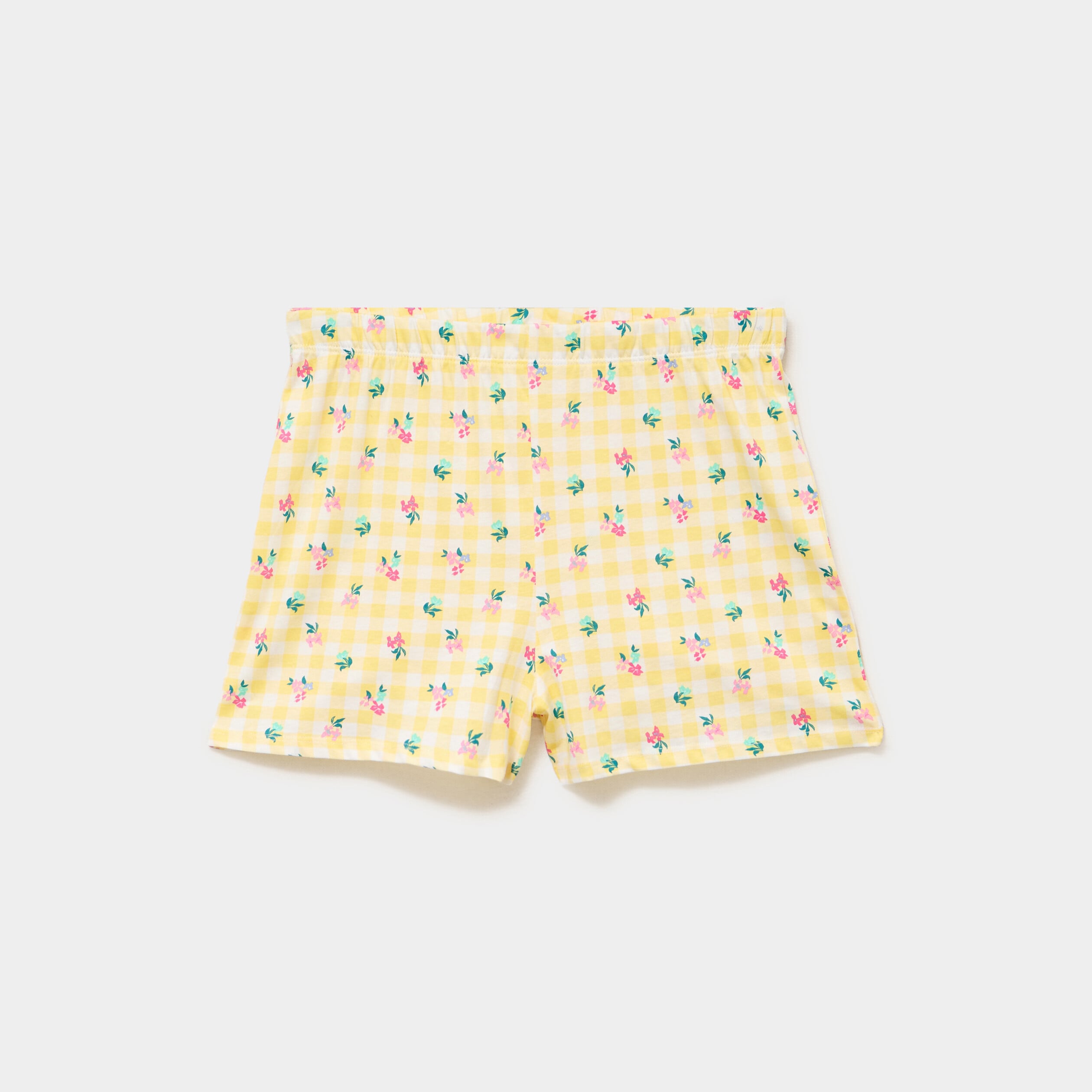 Bas de pyjama short coton jaune femme